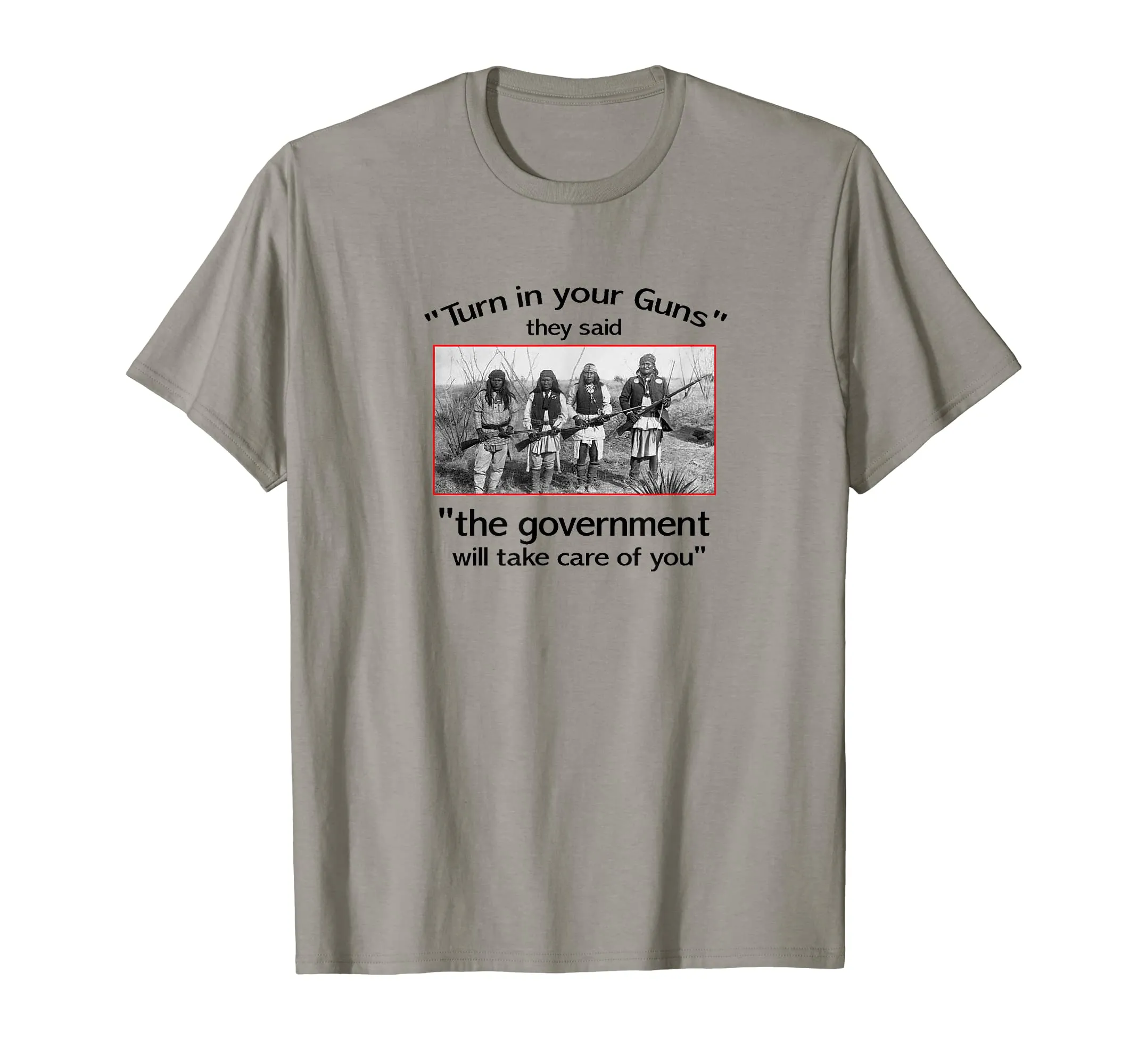 2nd Amendment T-shirt with Native American Photo - Freedom, Self-Defense & Hunting Apparel