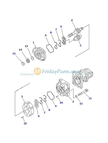 Aftermarket Dump Truck HM350-1 HM350-1L Hydraulic Gear Pump 705-56-33050 Replacement