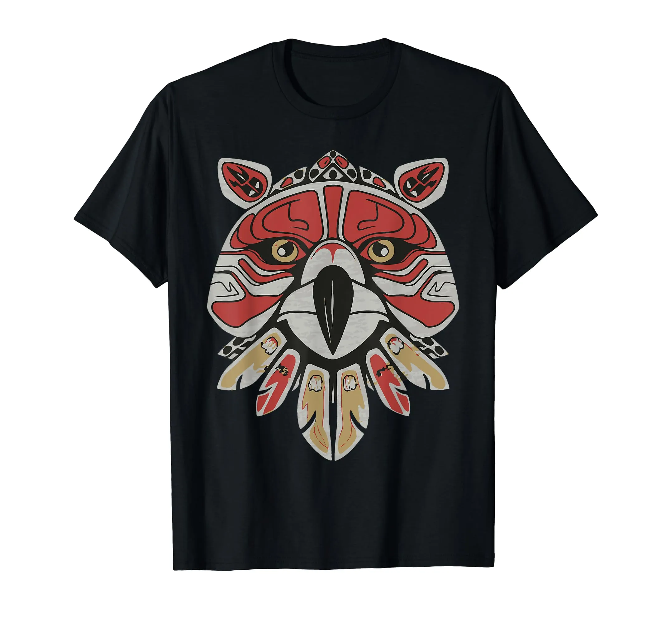 Alaska Native American Art Tlingit Eagle Tribal Bear T-Shirt - Lightweight Classic Fit