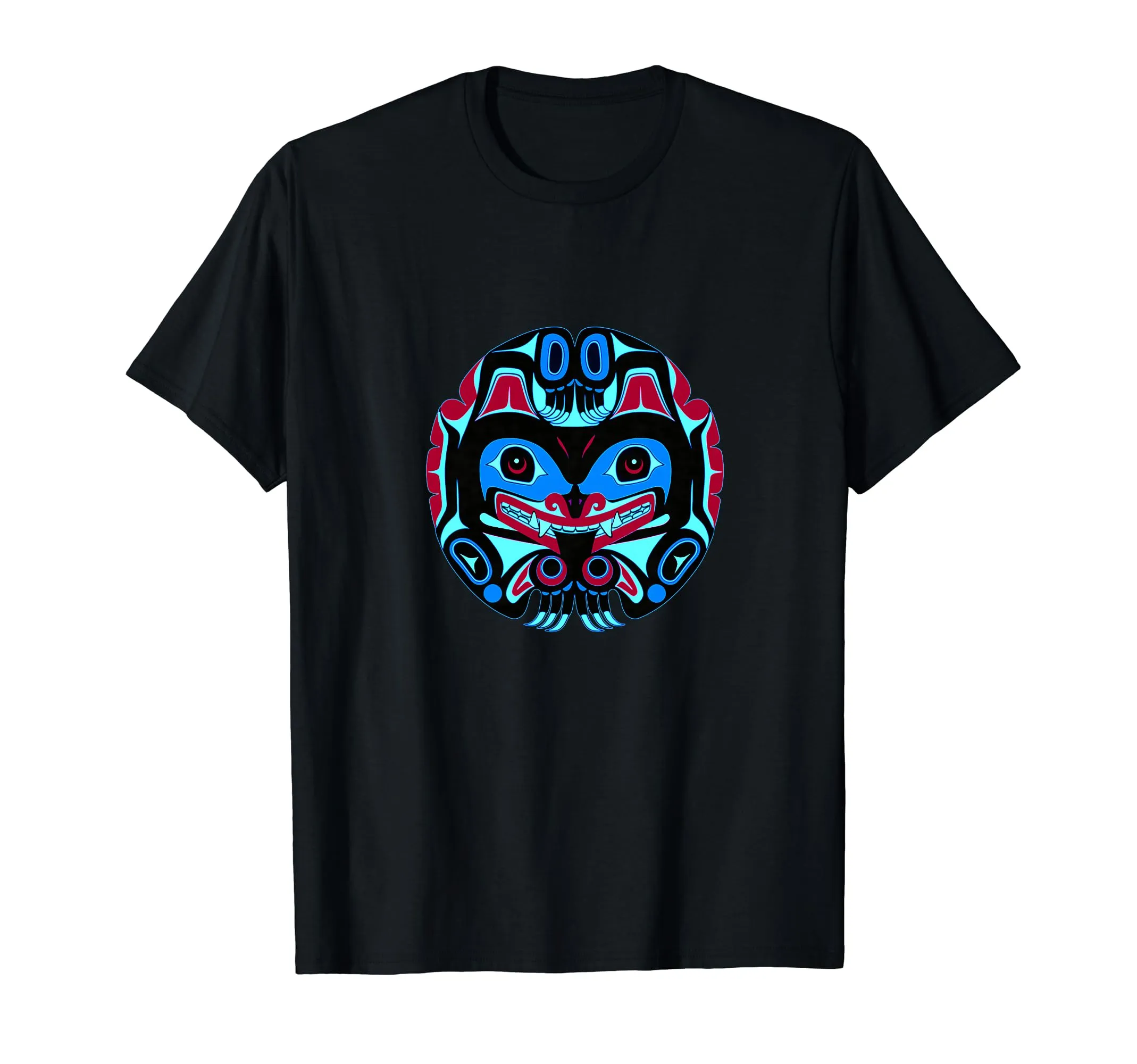 Alaska Native American Art Tlingit Eagle Tribal Bear T-Shirt, Lightweight, Classic Fit