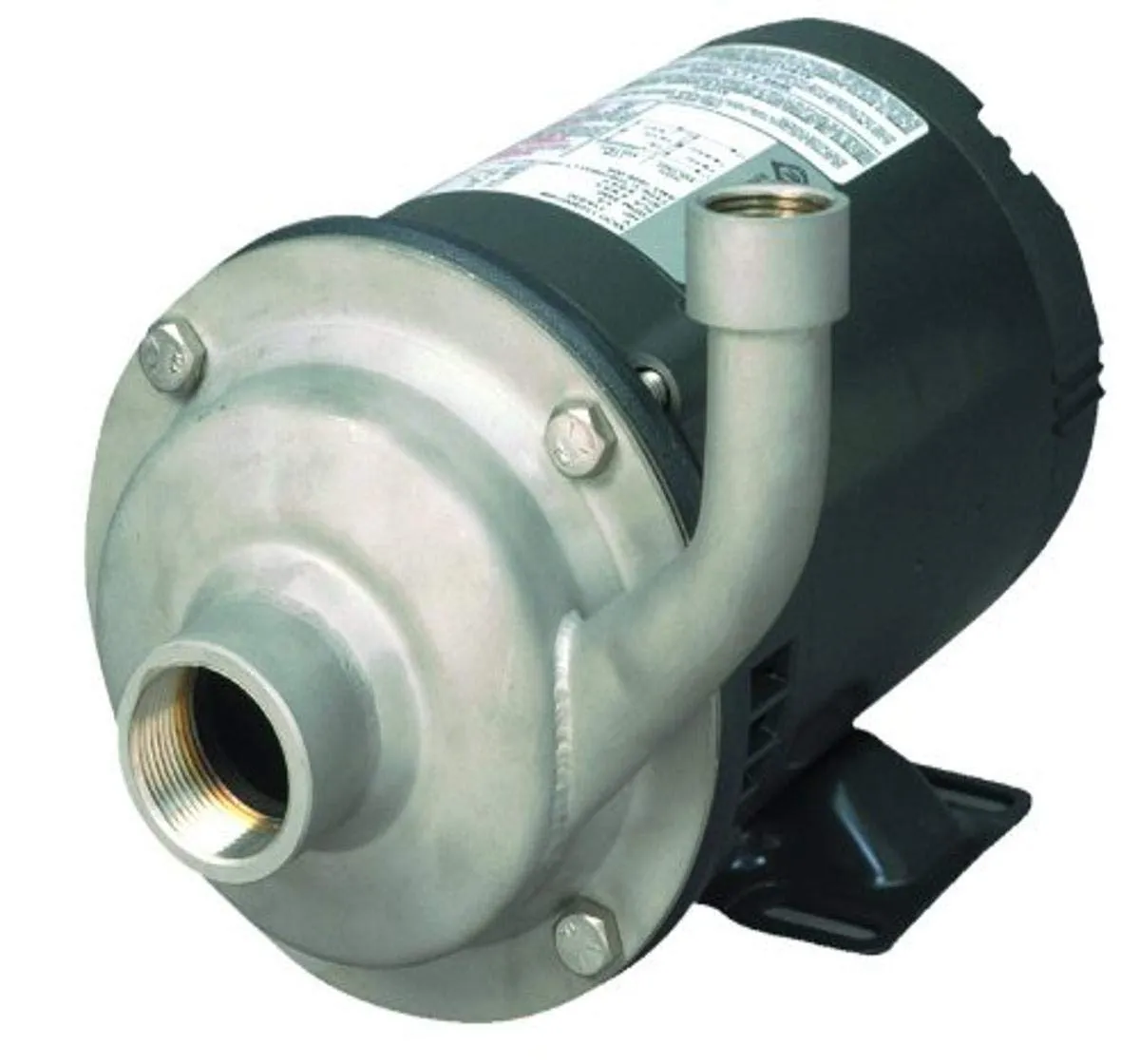 AMT 5483-98 High Volume Stainless Steel Centrifugal Pump, 1 HP, 230/460V, 1-1/2' Suction