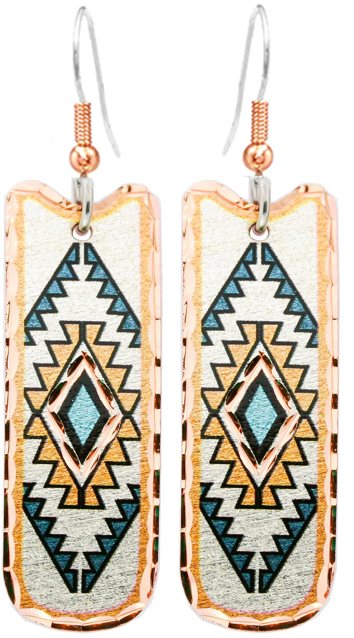 Artisan-Crafted Teal Blue Southwestern Earrings - Unique Native American Jewelry by FRONT LINE