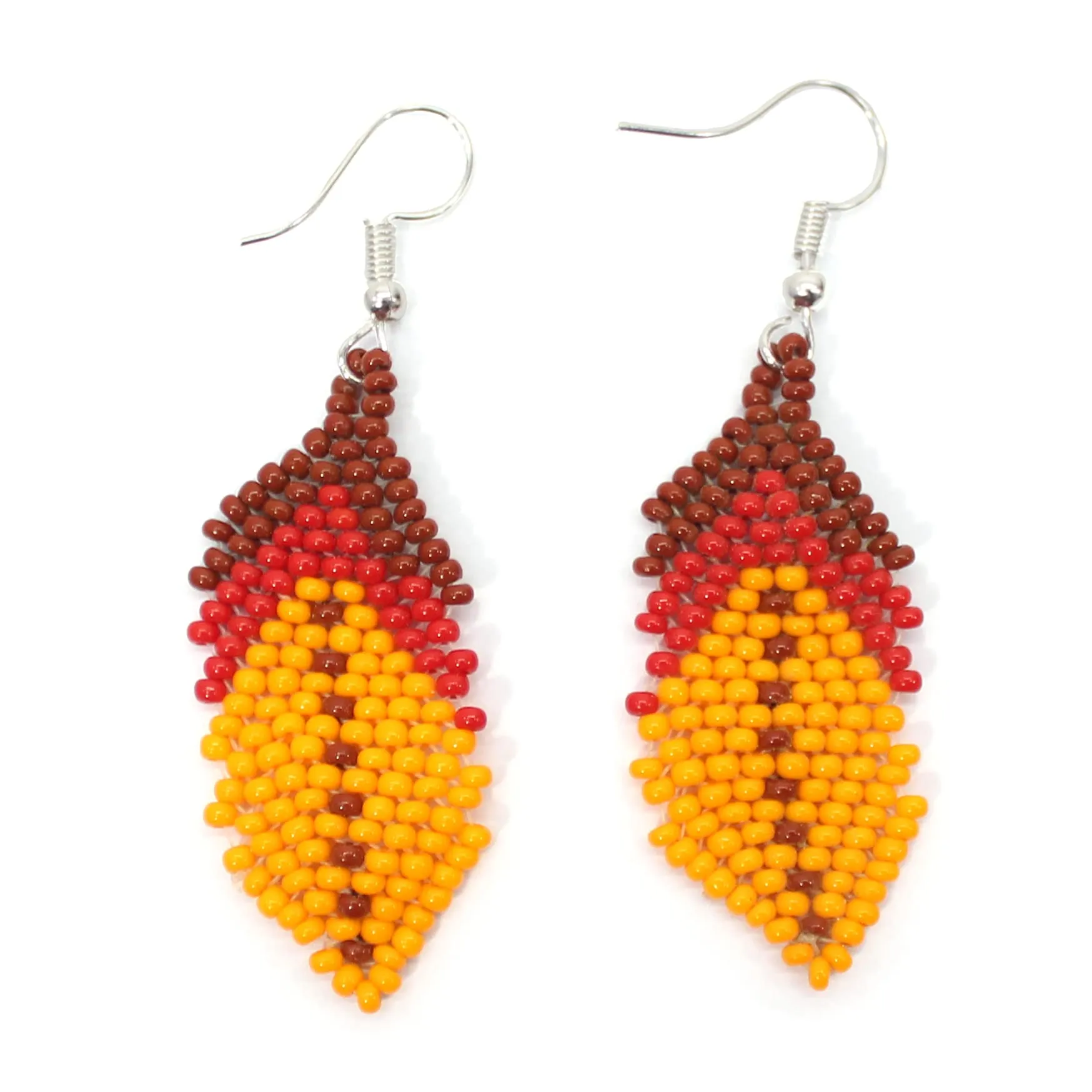 Beaded Earrings Native American Style Seed Bead Handmade Jewelry