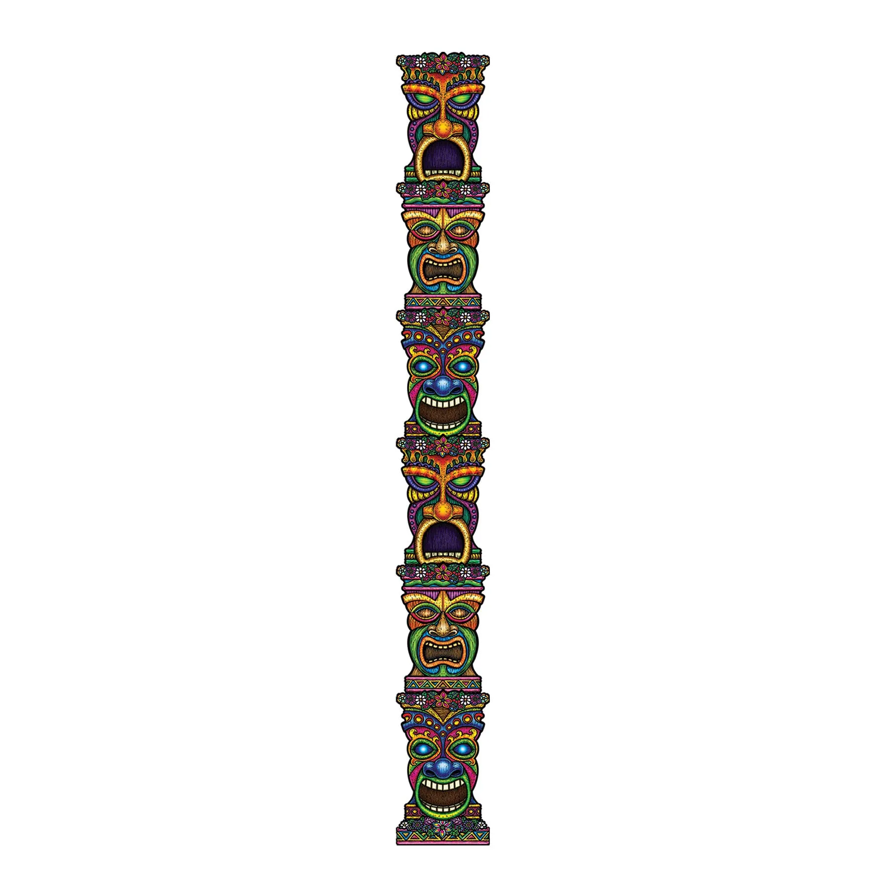 Beistle Jointed Tiki Totem Pole 7ft Party Accessory for Luau Celebrations