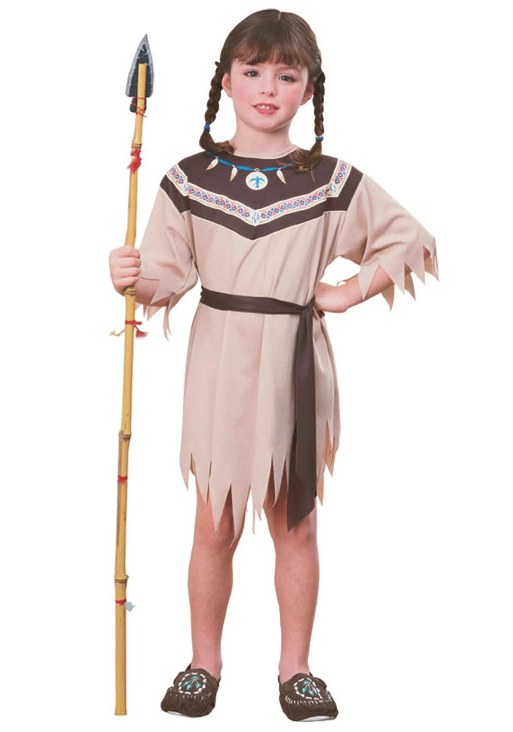 Big Girls' Indian Girl Native American Costume Medium for Thanksgiving Celebration