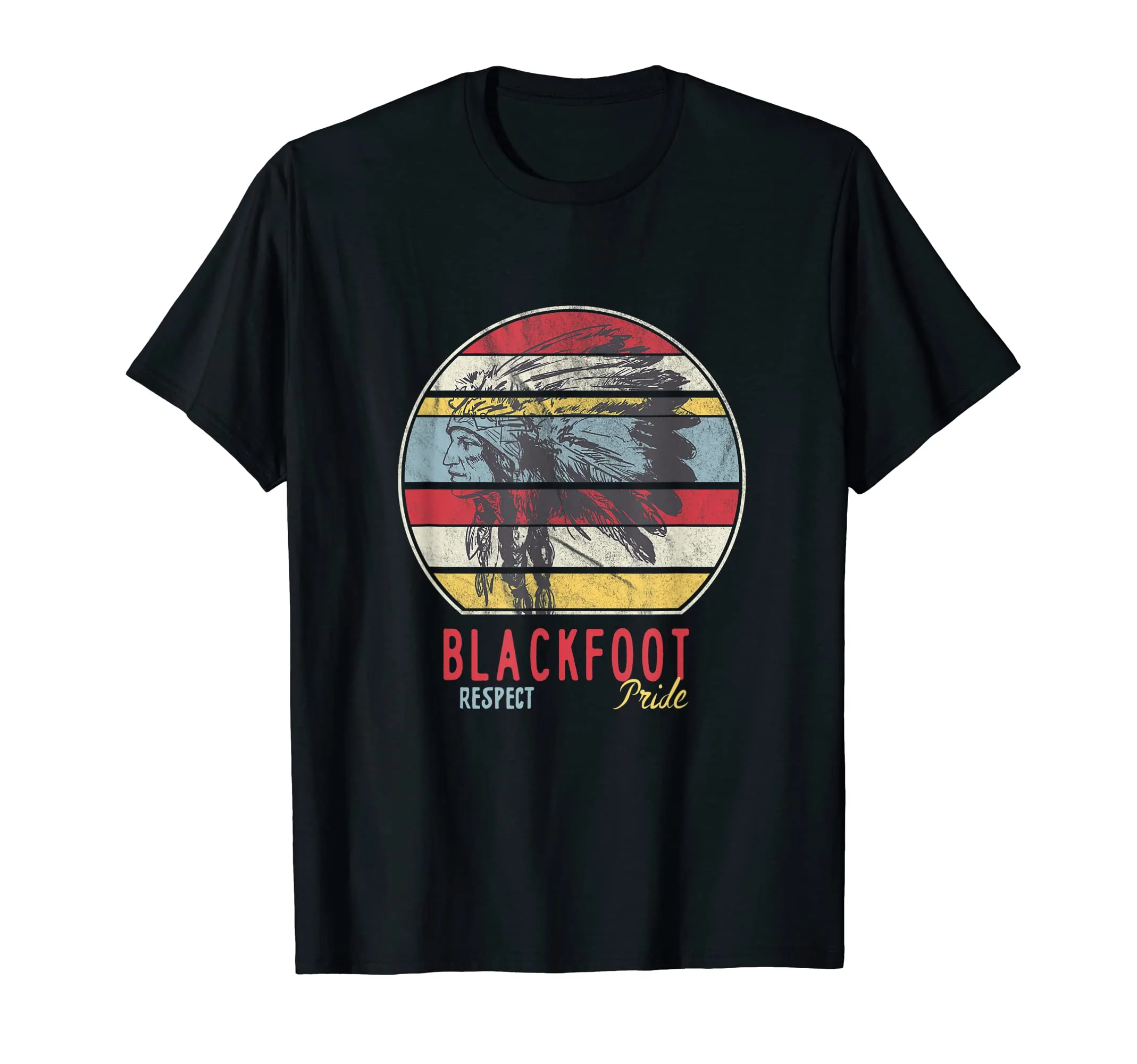 Blackfoot Native American Retro T-Shirt, Classic Fit, Hand Drawn Logo, Celebrate Native Pride