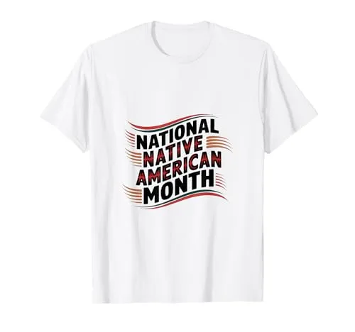 Celebrate Retro National Native American Month T-Shirt - Lightweight Classic Fit, Unique Graphic