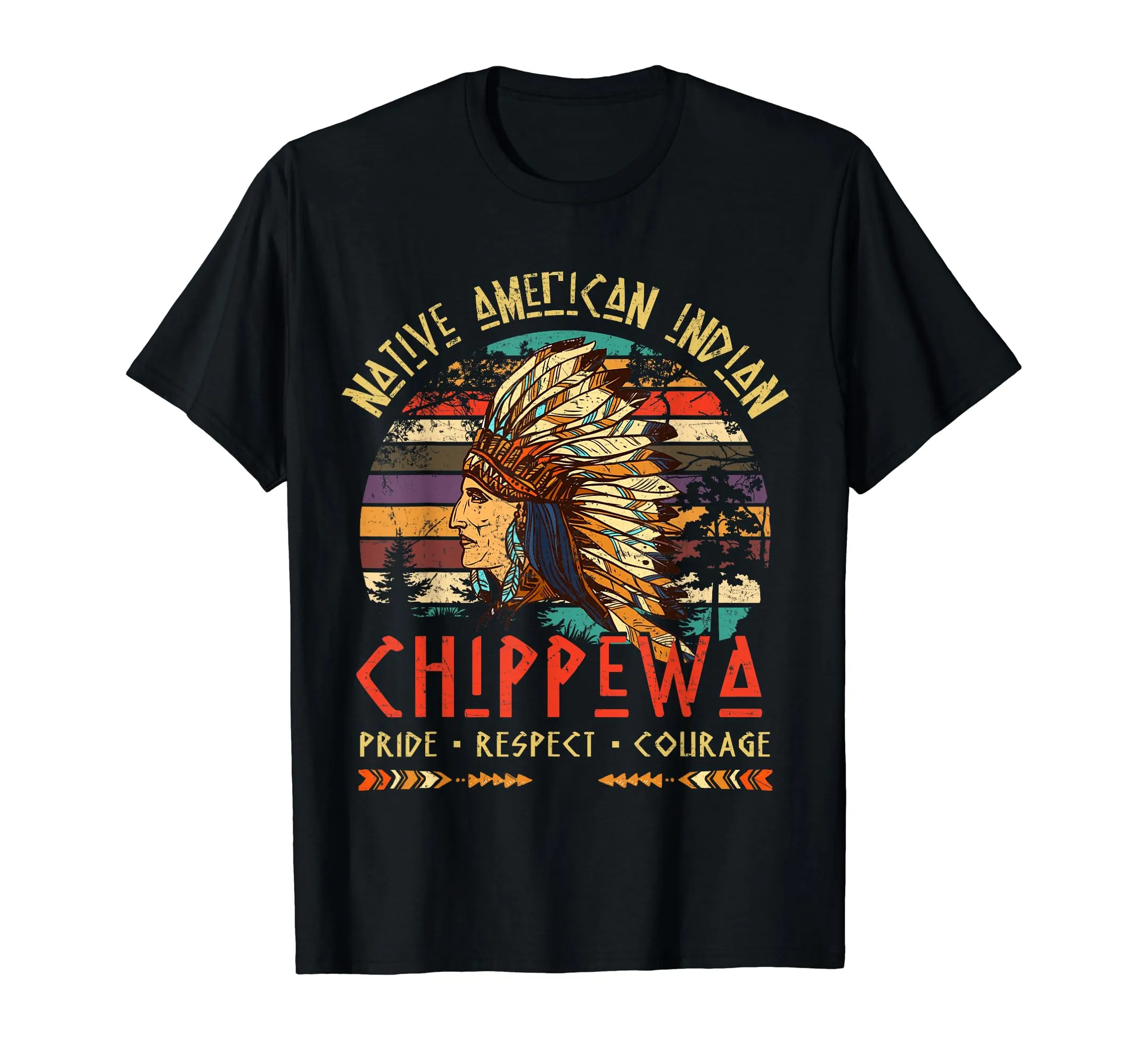 Chippewa Native American Pride T-Shirt - Lightweight, Classic Fit, Double-Needle Hem