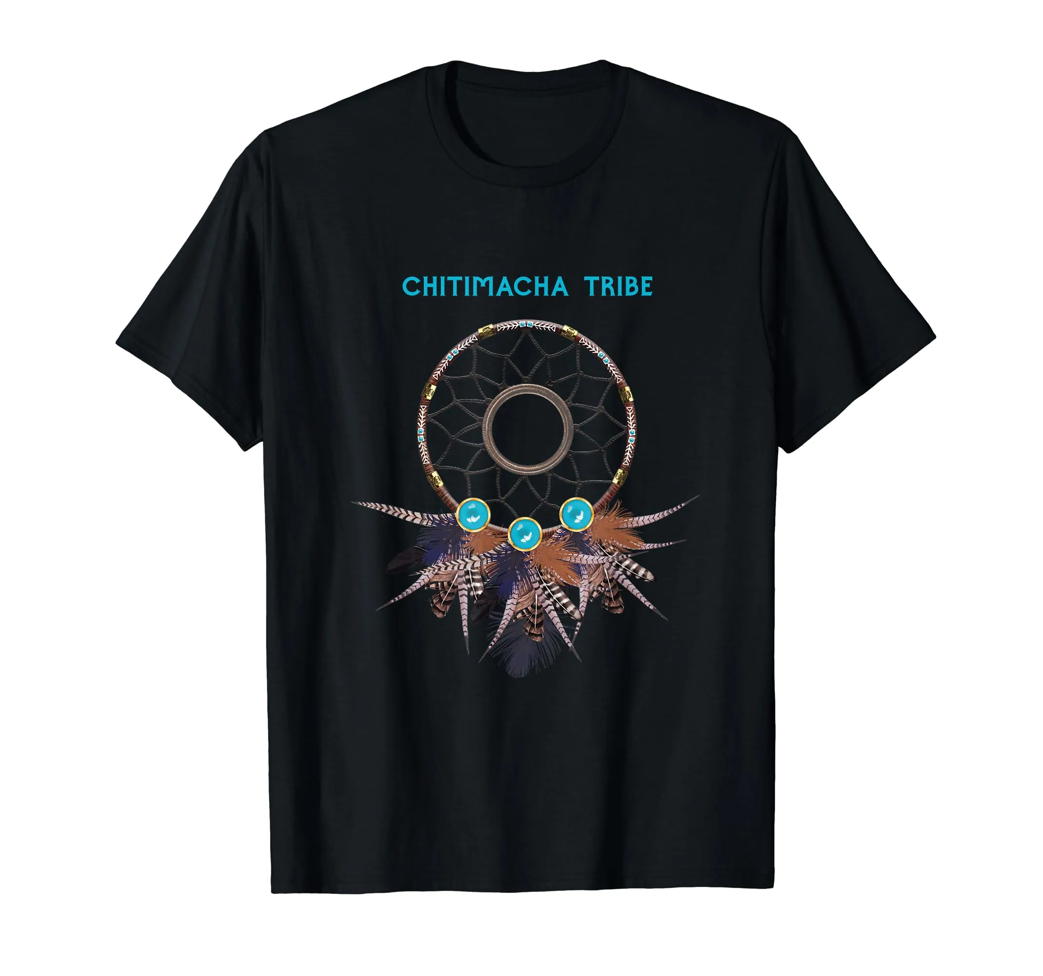 Chitimacha Native American Dreamcatcher T-Shirt - Distressed Look, Classic Fit, Hand Drawn Logo