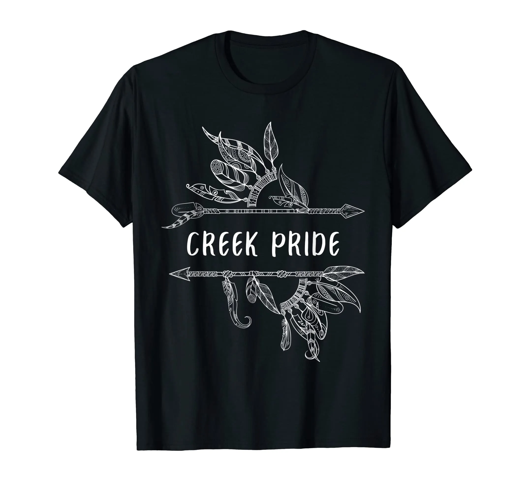 Creek Pride Native American Roots T-Shirt - Lightweight Classic Fit, Arrow & Feathers Design