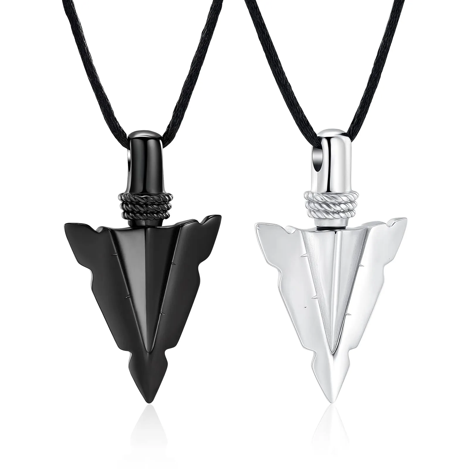 Cremation Jewelry for Ashes Stainless Steel Urn Pendant Necklace, Cool Arrowhead Keepsake