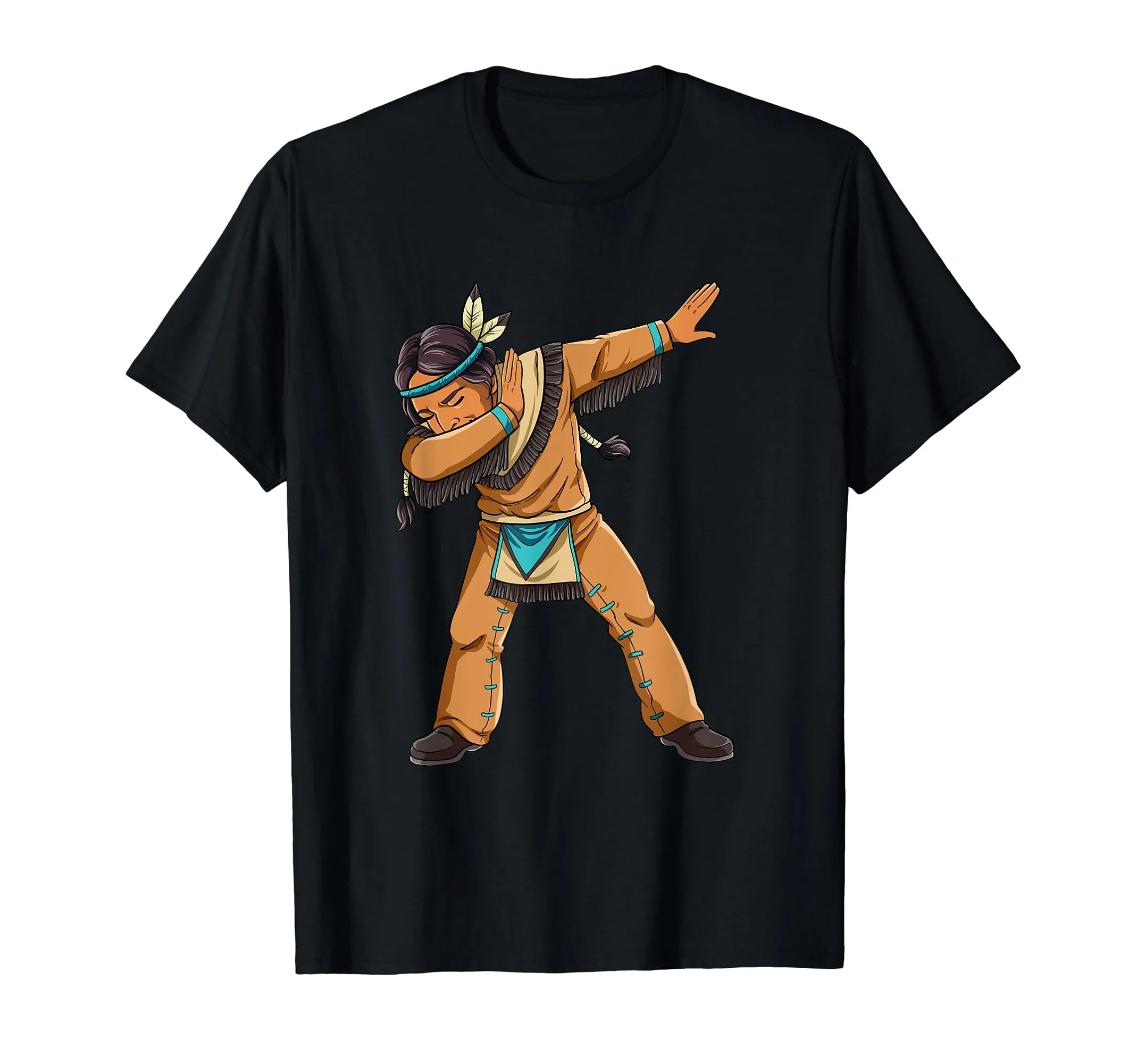 Dabbing Native American Men T-Shirt - Lightweight, Classic Fit, Double-Needle Hem