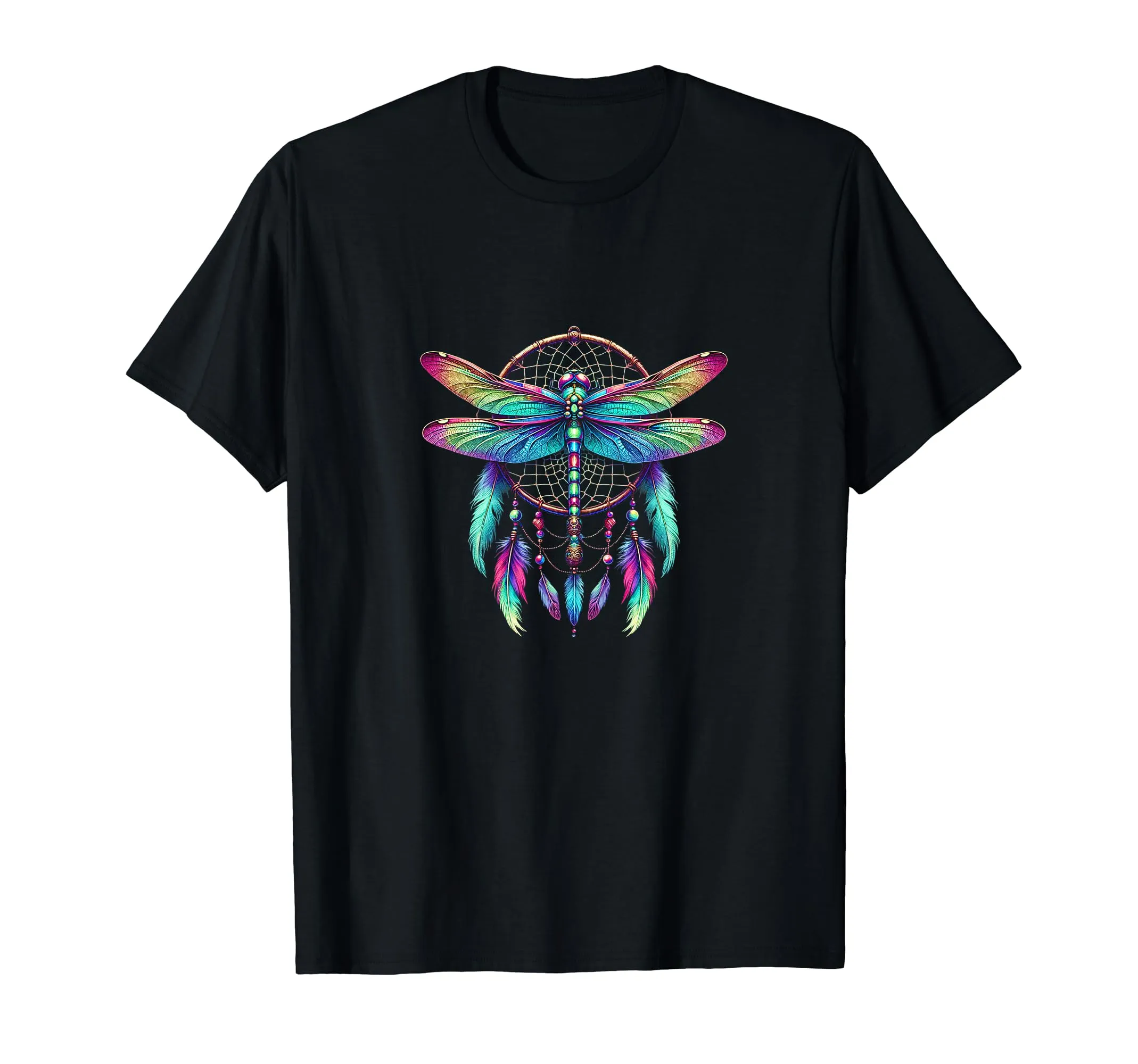 Dragonfly Dream Catcher T-Shirt - Lightweight Classic Fit - Native American Style Apparel