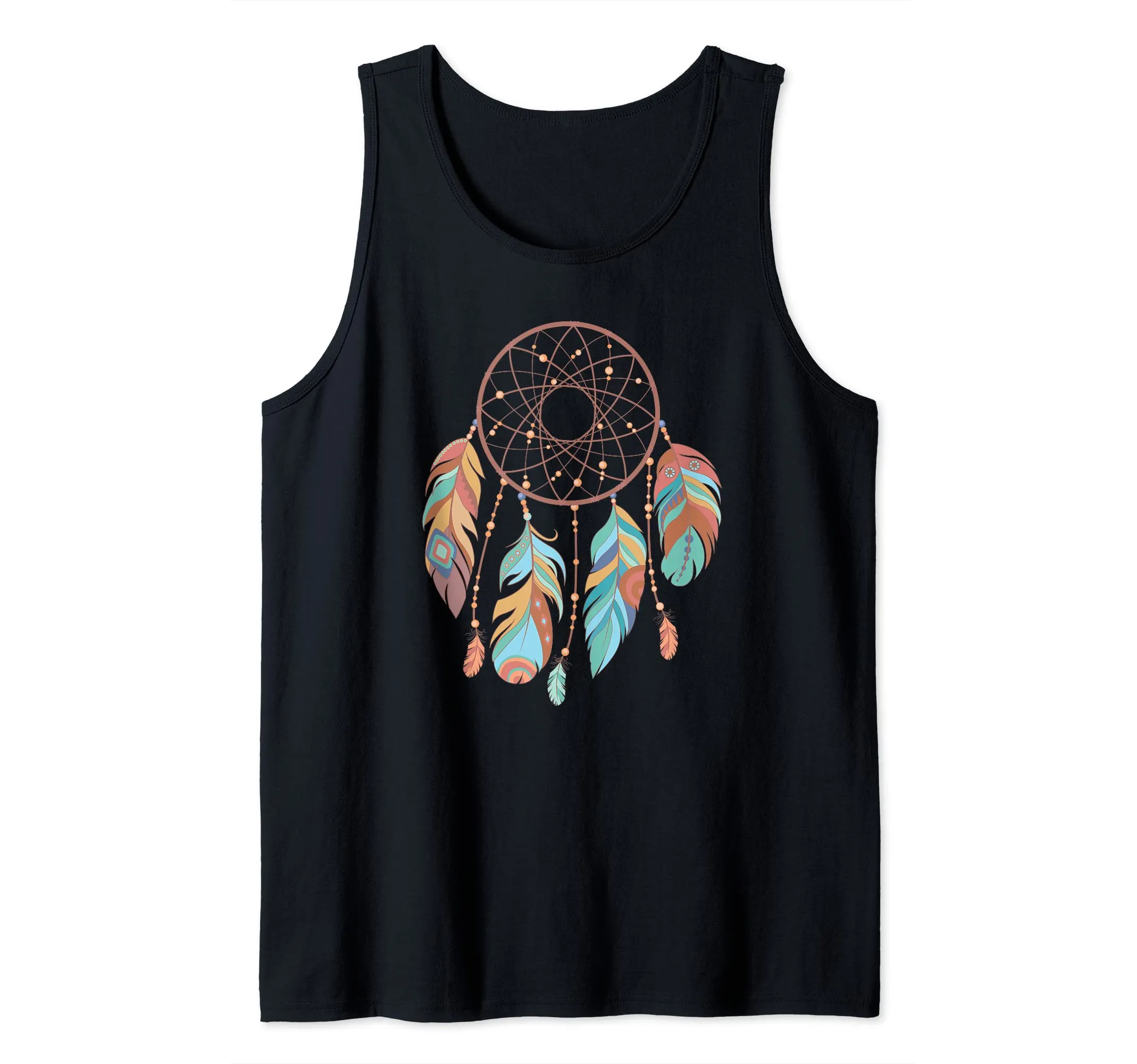 Dream Catcher Tribal Tank Top - Native American Feathers, Lightweight, Casual Fit