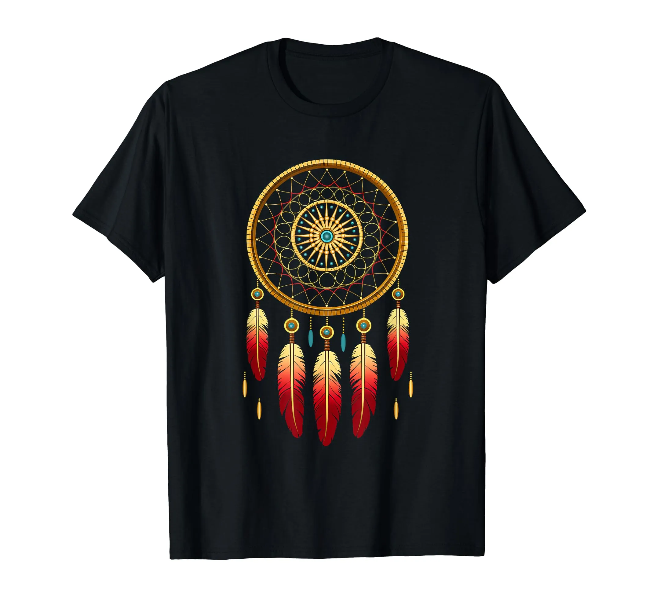 Dreamcatcher T-Shirt with Indian Feathers