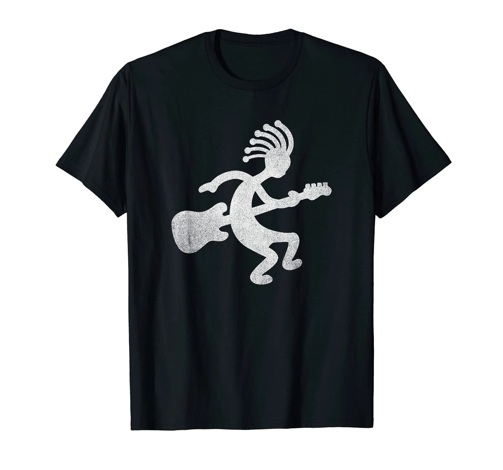 Guitar Player Kokopelli T-shirt, Native American Hieroglyphic Design, Lightweight, Classic Fit