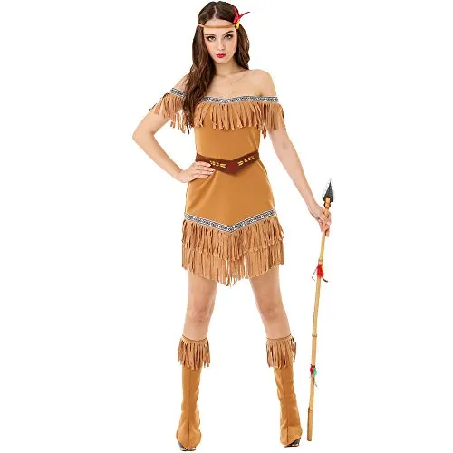 Hide Huntress Women's Halloween Costume - Native American Dress, Small, by Hauntlook