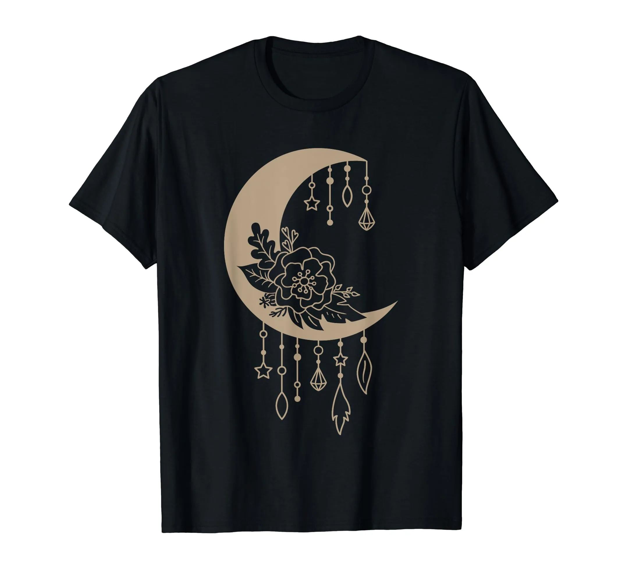 Hippie Feather Moon Native American Boho Dream Catcher T-Shirt - Lightweight Classic Fit