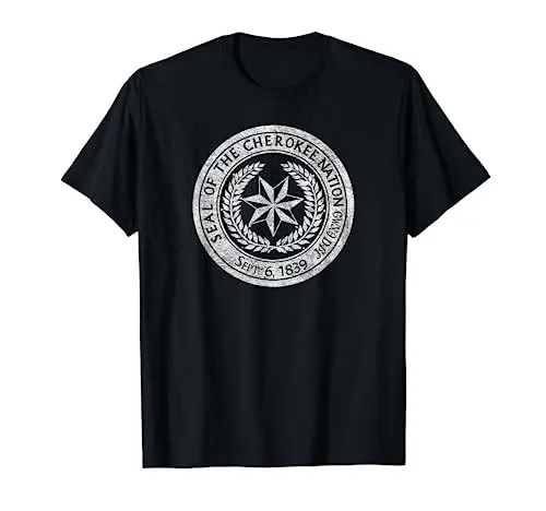 HONOR T-Shirt Cherokee Nation Seal, Native American Tribe Pride, Lightweight, Classic Fit