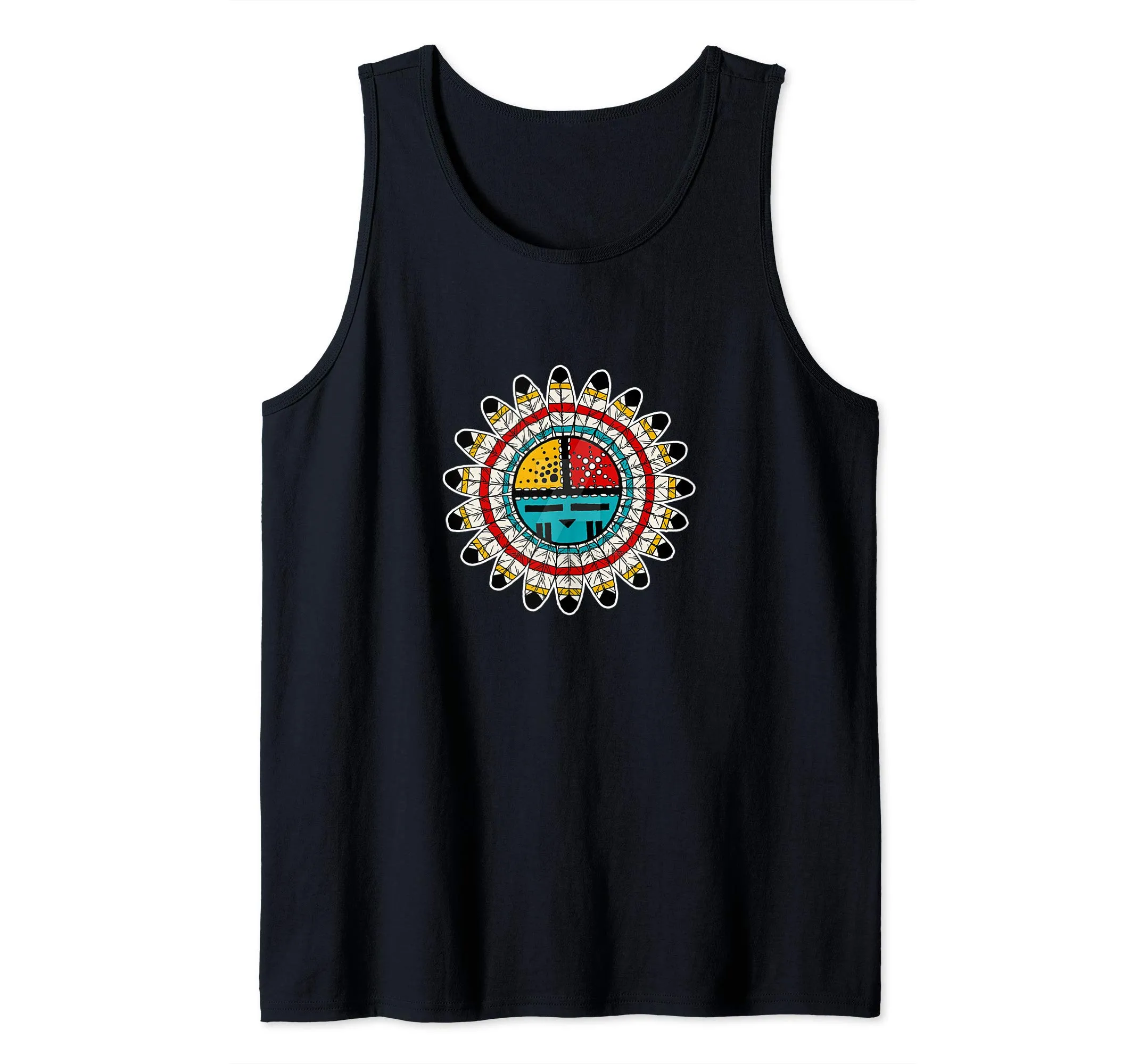 Hopi Kachina Native American Tank Top - Tawa Kachina Design, Lightweight Classic Fit