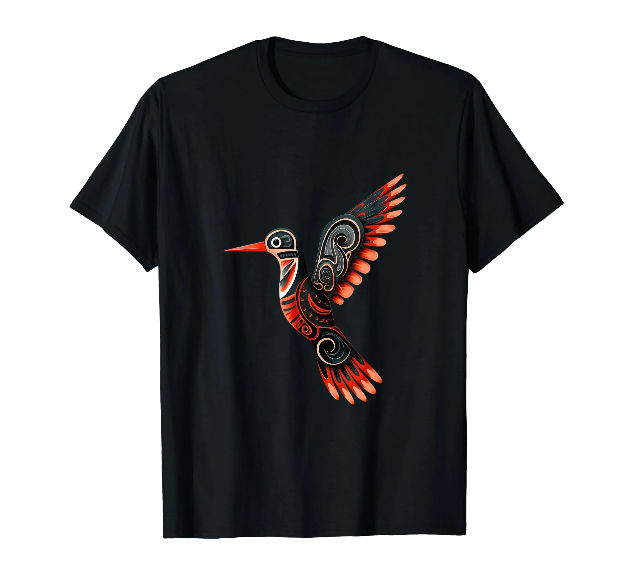 Hummingbird Haida Totem Art T-Shirt for Native American Pride, Lightweight, Classic Fit