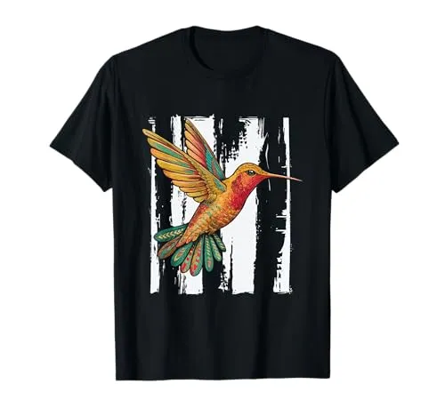 Hummingbird Tribal Art T-Shirt for Indigenous Pride