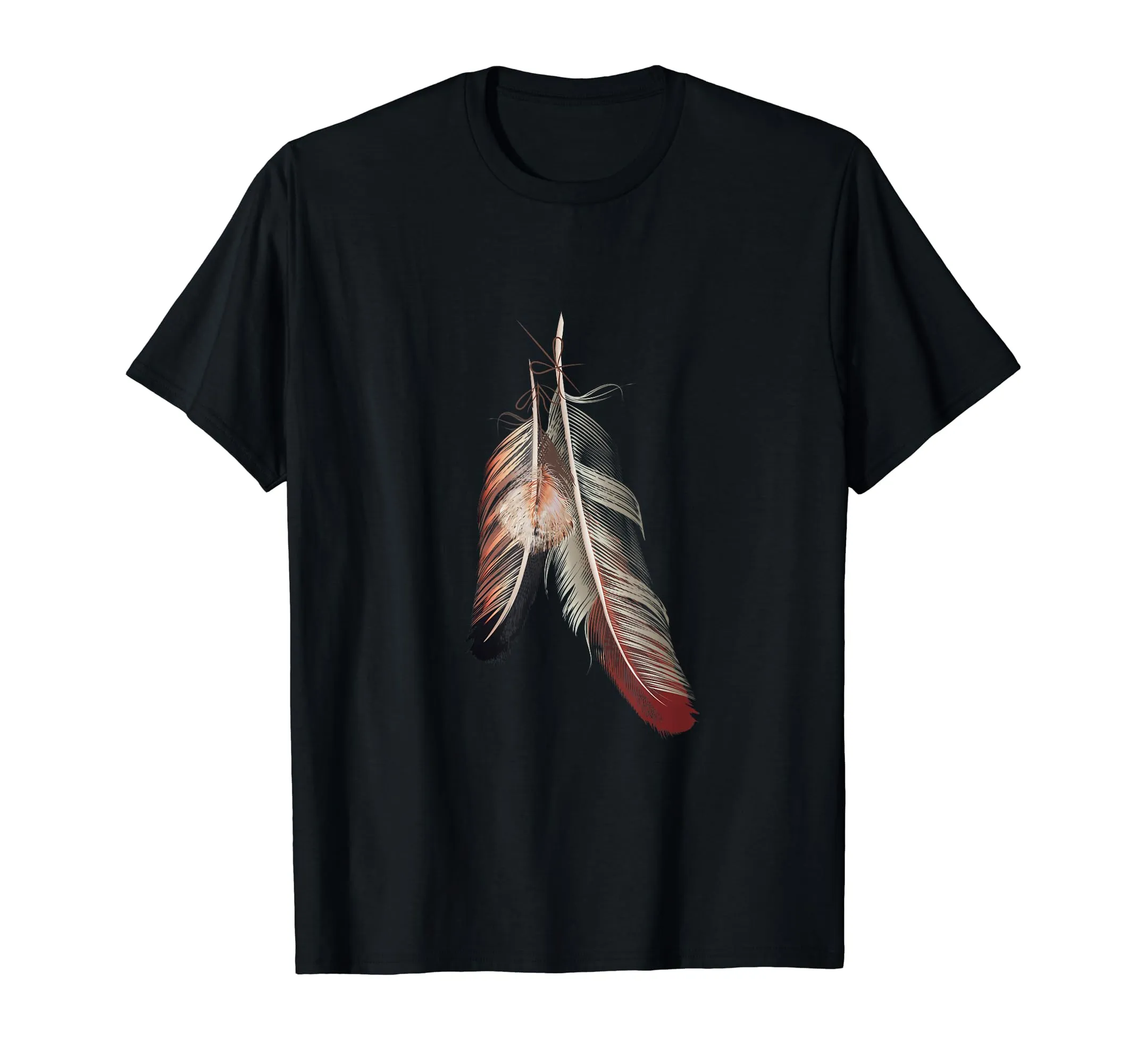 Indigenous American Tribal Headdress Feathers T-Shirt for Cool Anglo-Indian Style