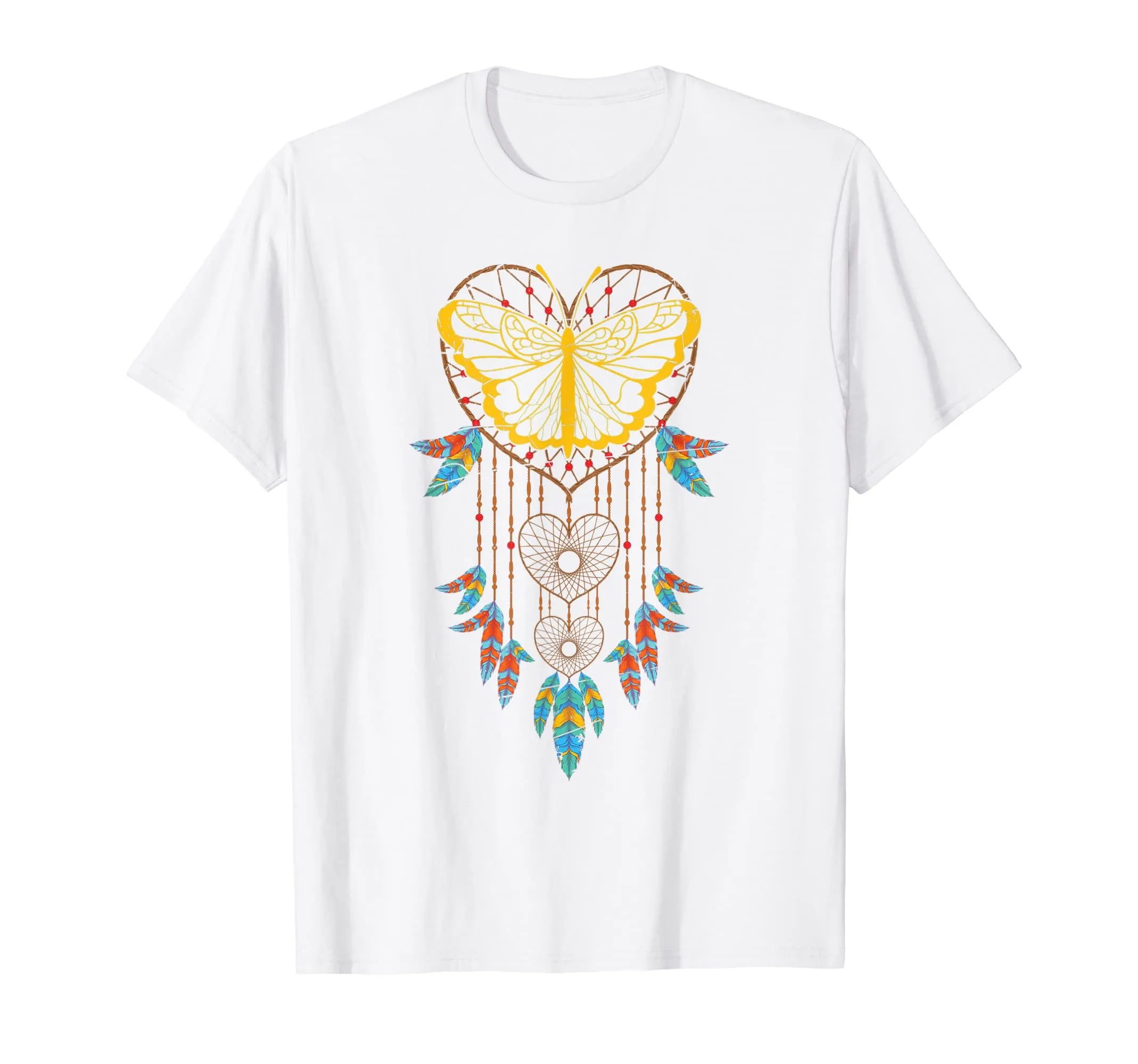 Indigenous Native American Butterfly Dreamcatcher T-Shirt - Lightweight Classic Fit, Unique Design