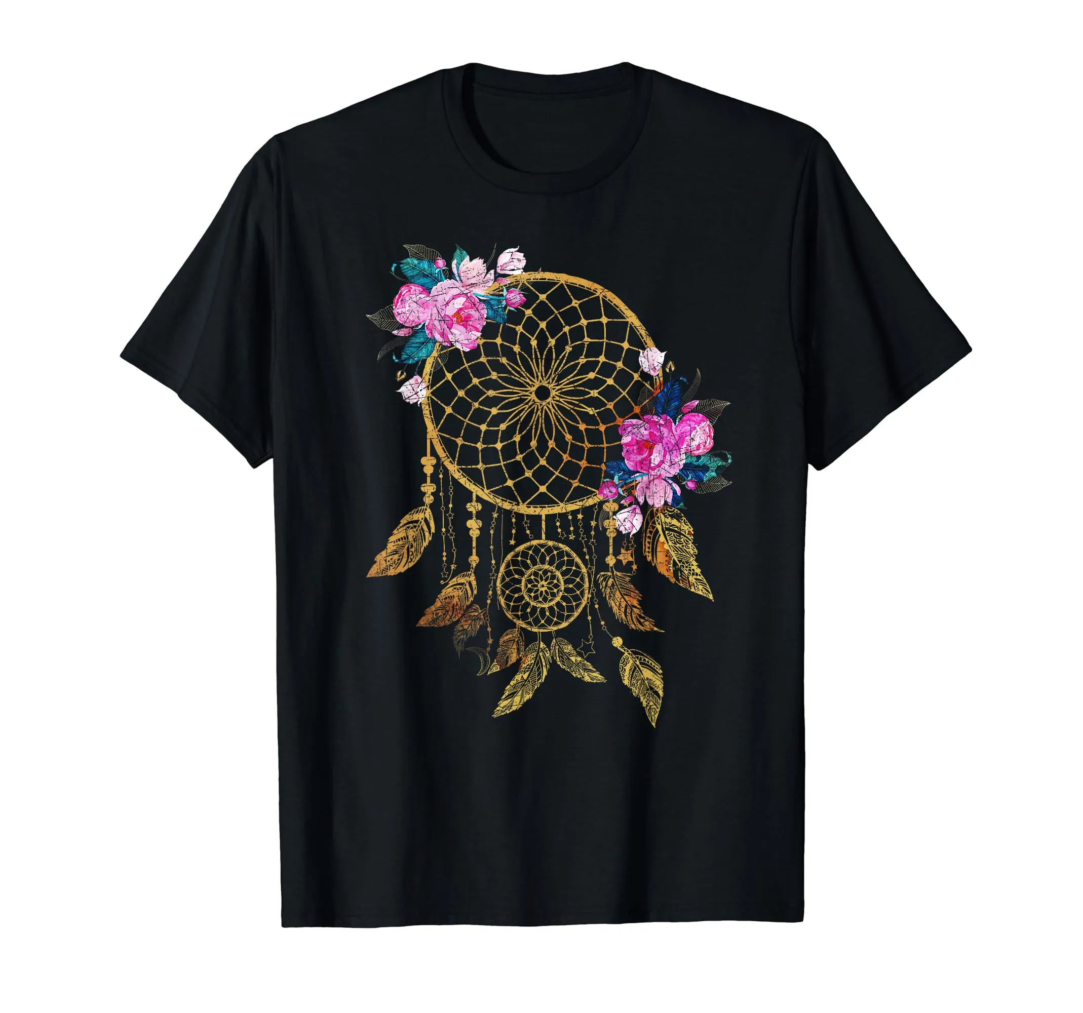 Indigenous Tribe Floral Dreamcatcher T-Shirt for Navajo, Cherokee, Apache, Chippewa Pride