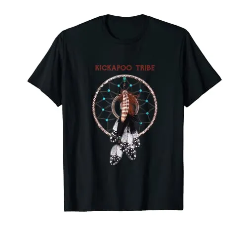 Kickapoo Native American Retro Dreamcatcher T-Shirt - Lightweight Classic Fit, Hand Drawn Logo