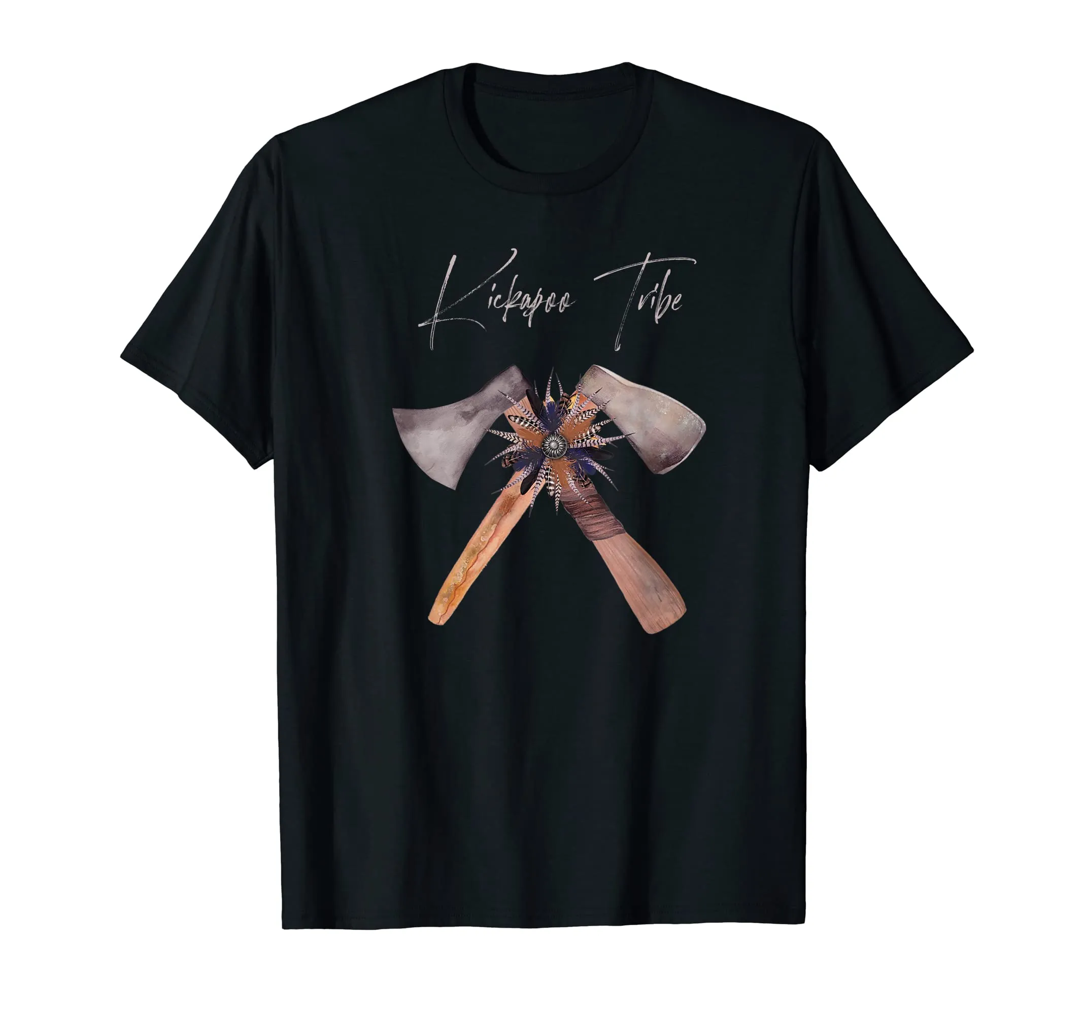 Kickapoo Native American Retro Tomahawk Feather T-Shirt - Celebrate Indigenous Pride & History