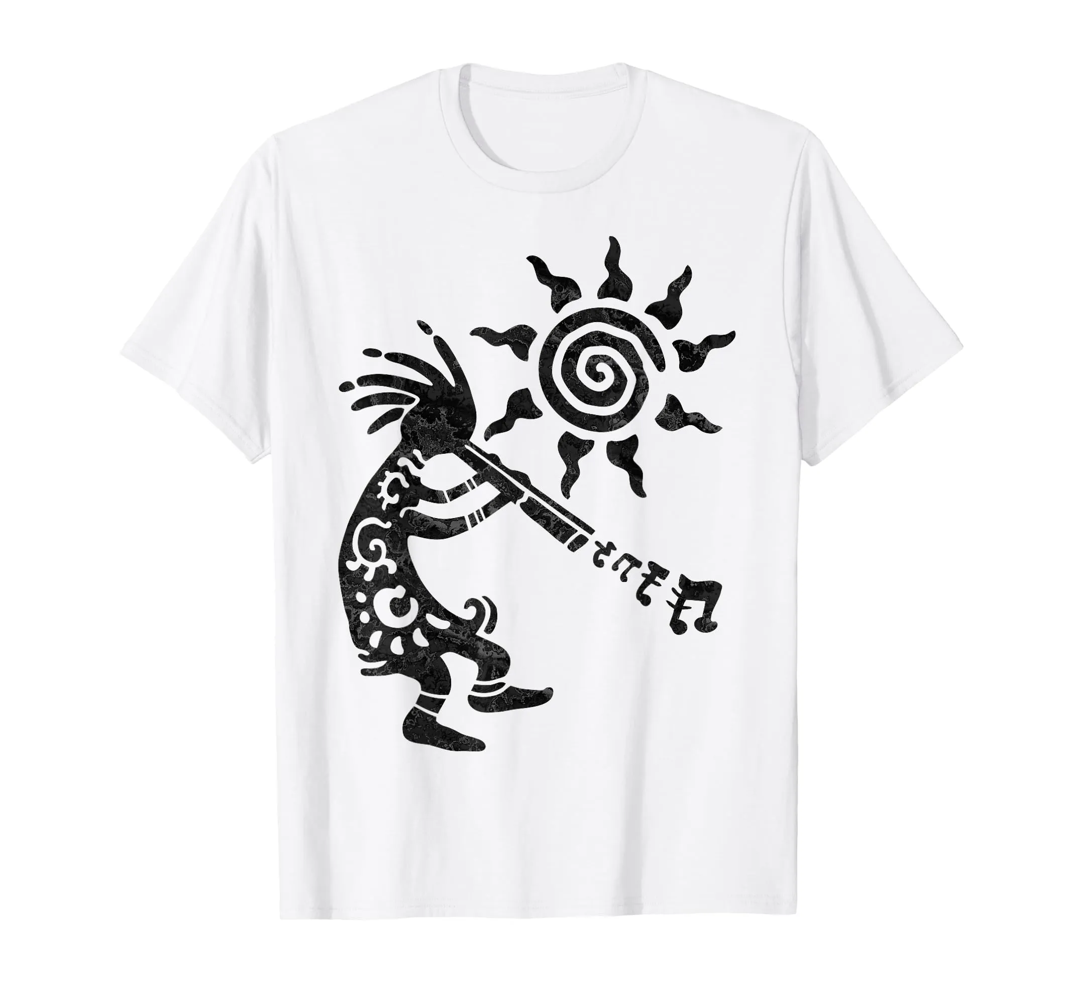 Kokopelli Musician with Flute T-Shirt - Native American Southwest Culture Design by EDDArt