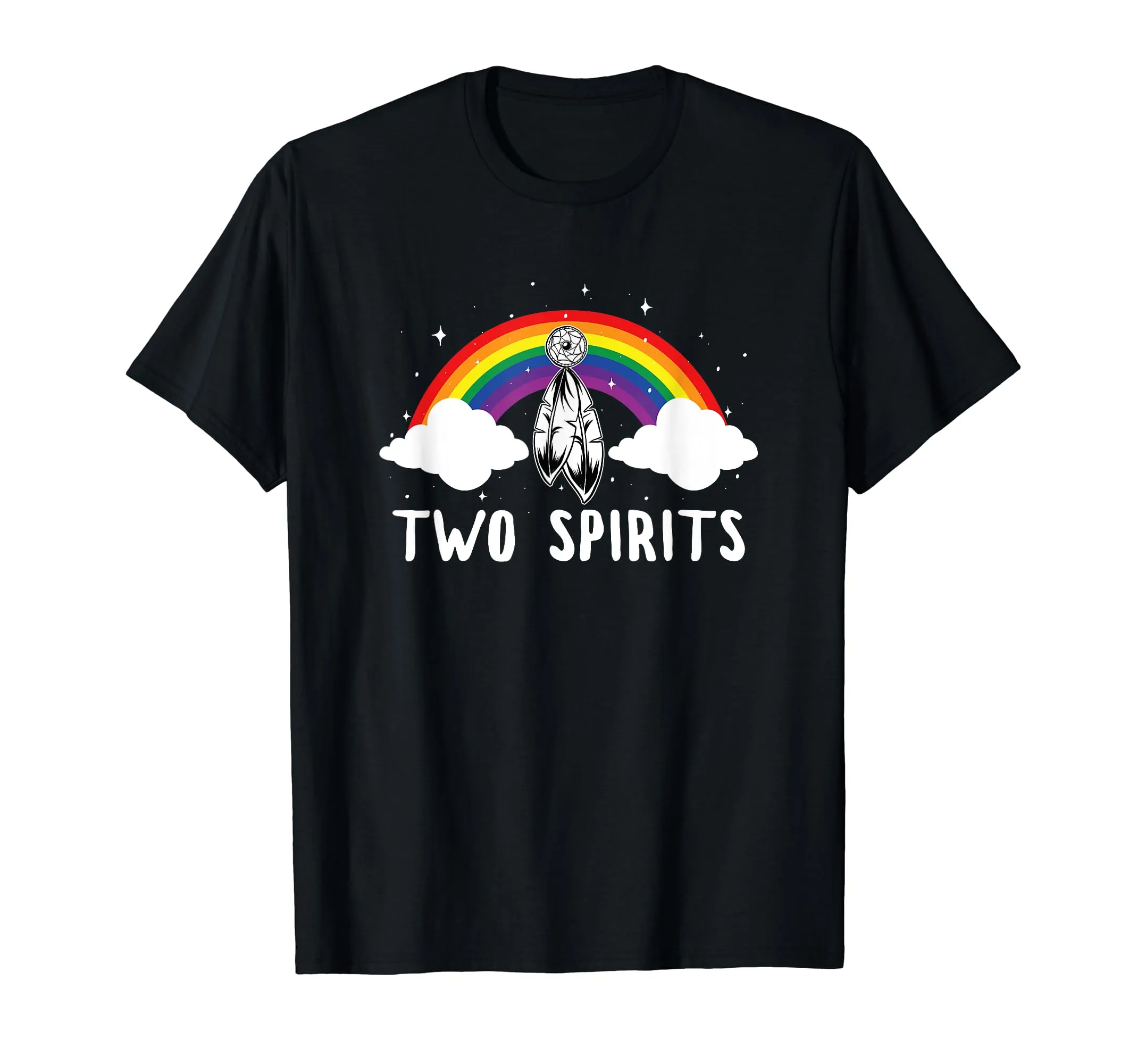 LGBTQ Rainbow Two Spirits Native American Tribal Feather T-Shirt - Celebrate Diversity & Pride