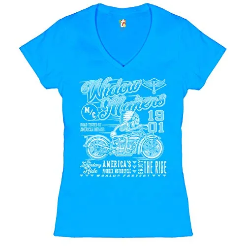 M/C Widowmakers 1901 Women's V-Neck T-Shirt in Small – Native American Bikers Bobber Tee