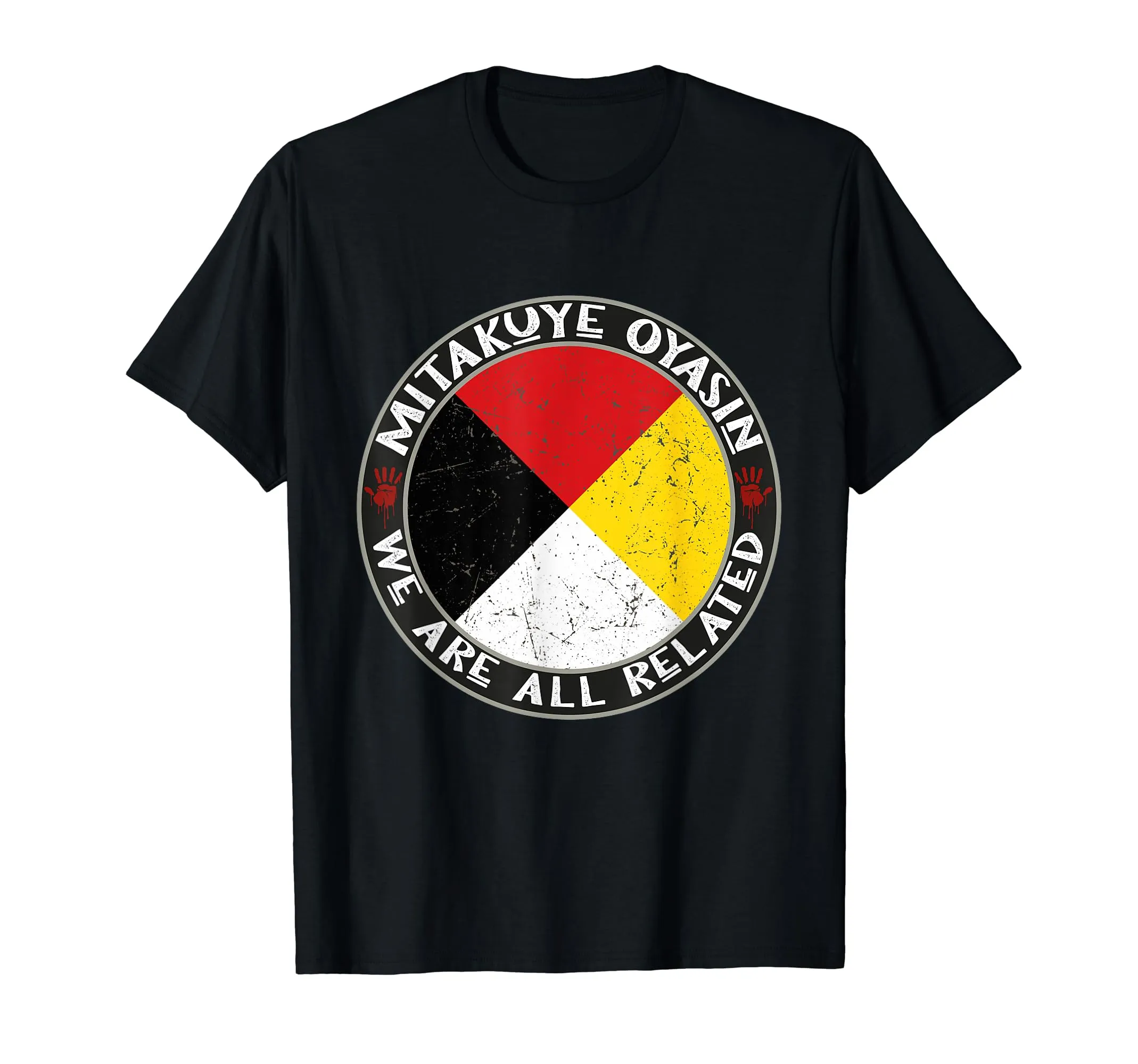 Mitakuye Oyasin T-Shirt - Native American Medicine Wheel Design - Lightweight Classic Fit