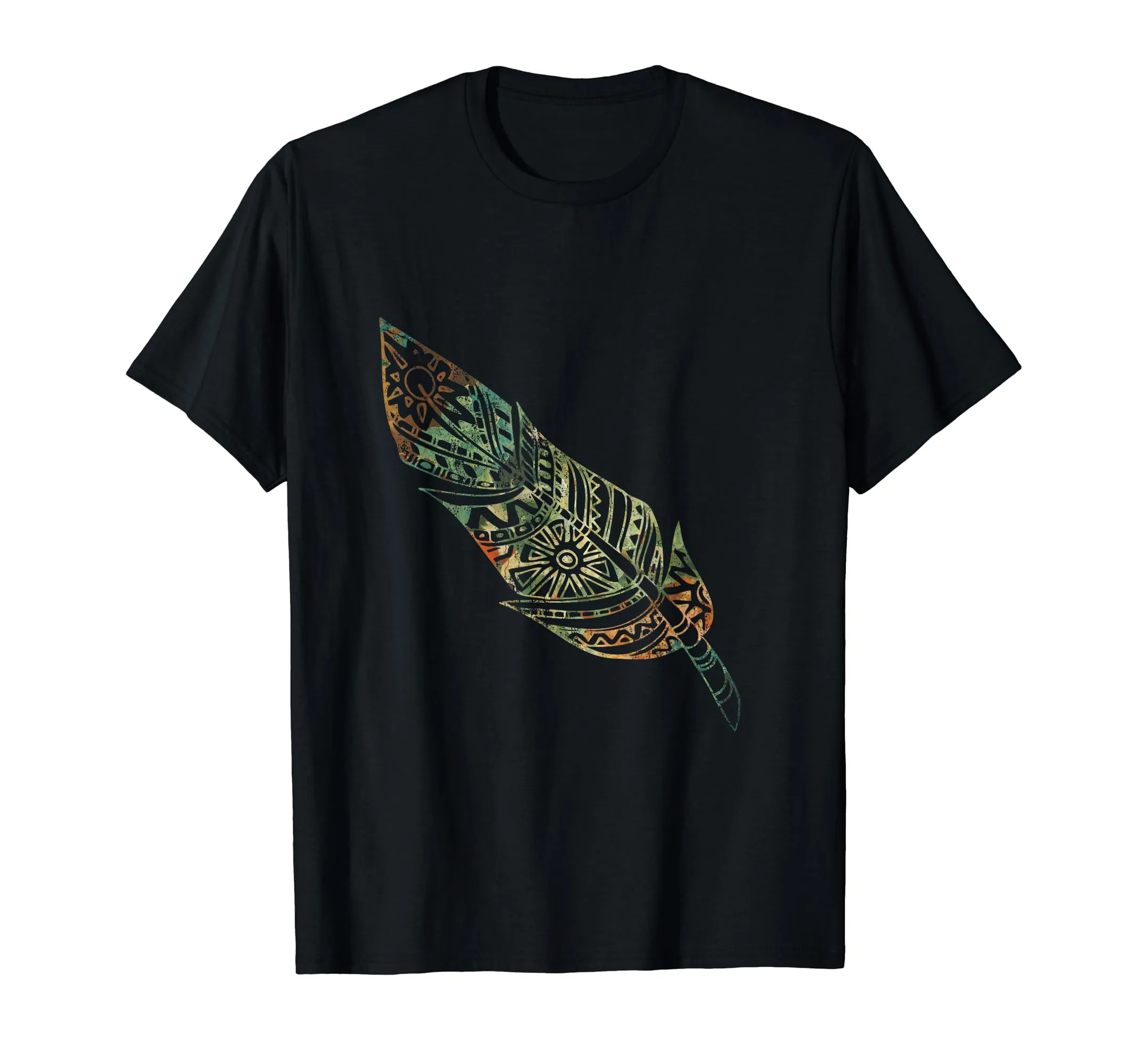 Native American Boho Tribal Feather T-Shirt Gift - Lightweight, Classic Fit, Artistic Design