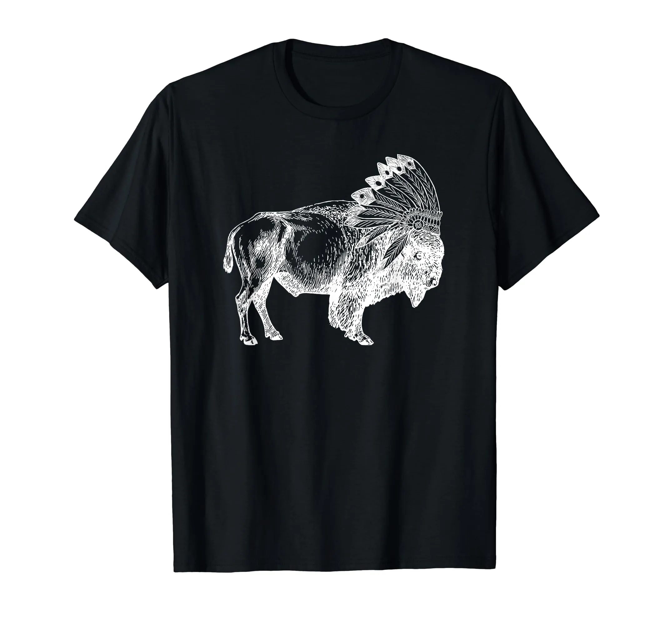 Native American Buffalo Headdress Bison T-Shirt - Lightweight, Classic Fit, Perfect Gift Apparel