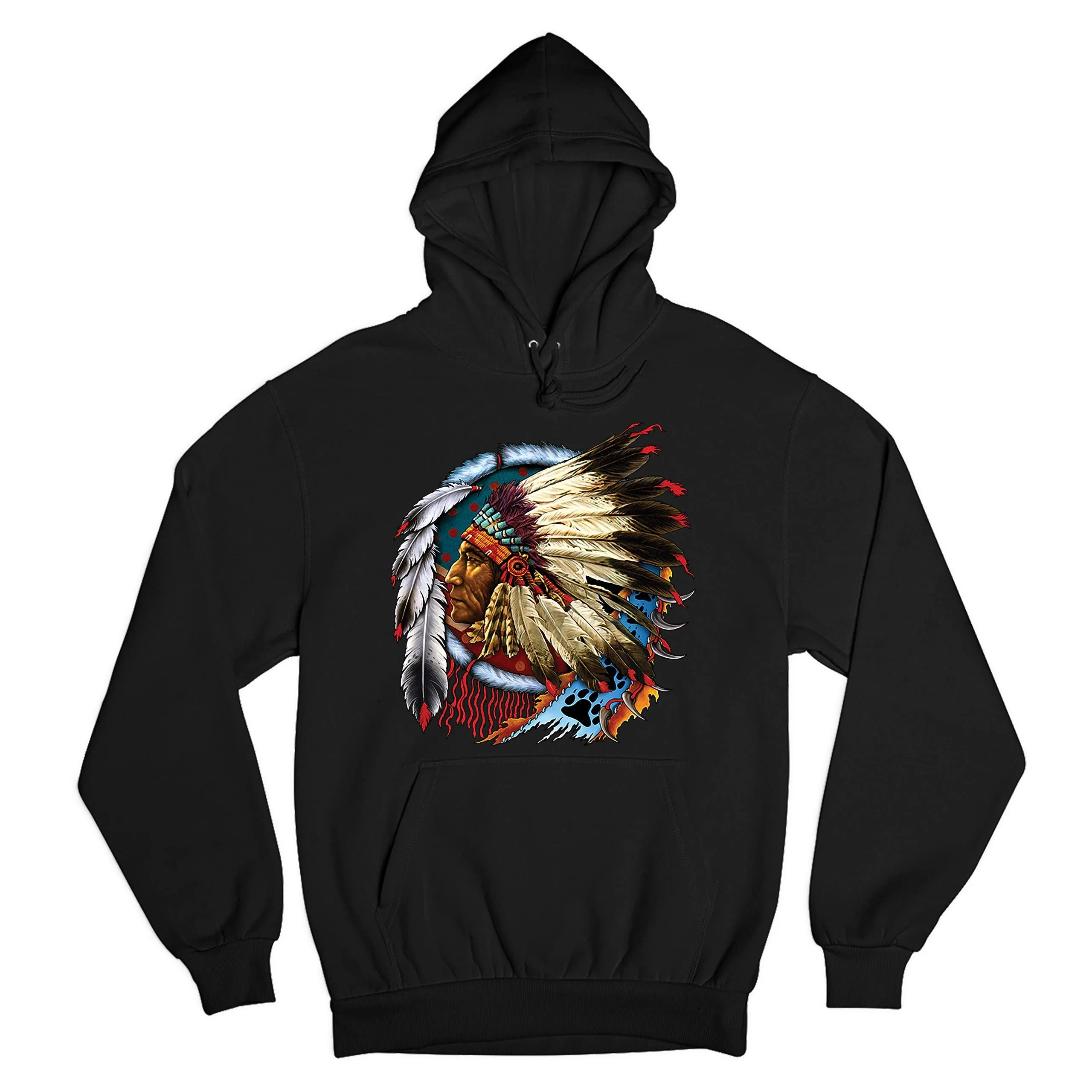 Native American Chief Sweatshirt War Bonnet Dreamcatcher Hoodie Small