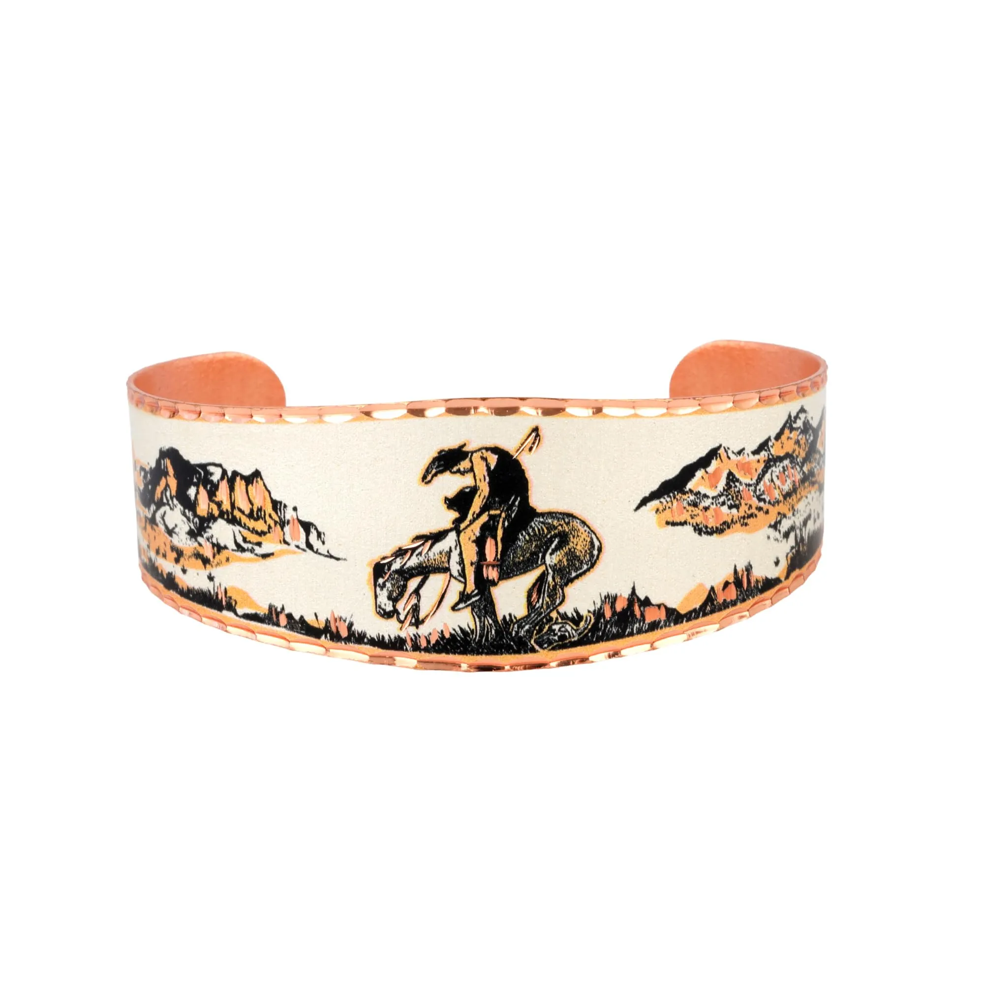 Native American Copper Bracelets Cuff with Turtles, Horses, and Nature Designs