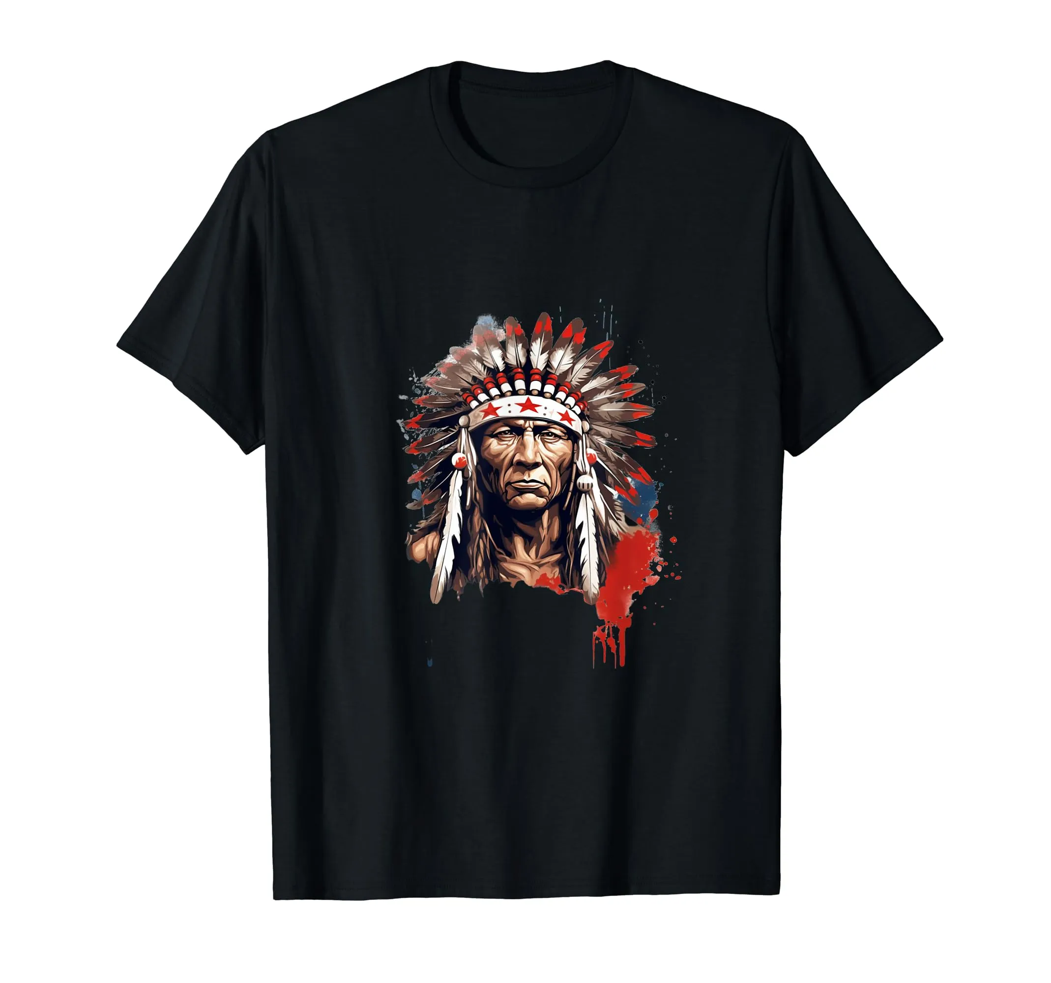 Native American Indian Chief T-Shirt – Warrior Tribe Leader Design, Lightweight, Classic Fit