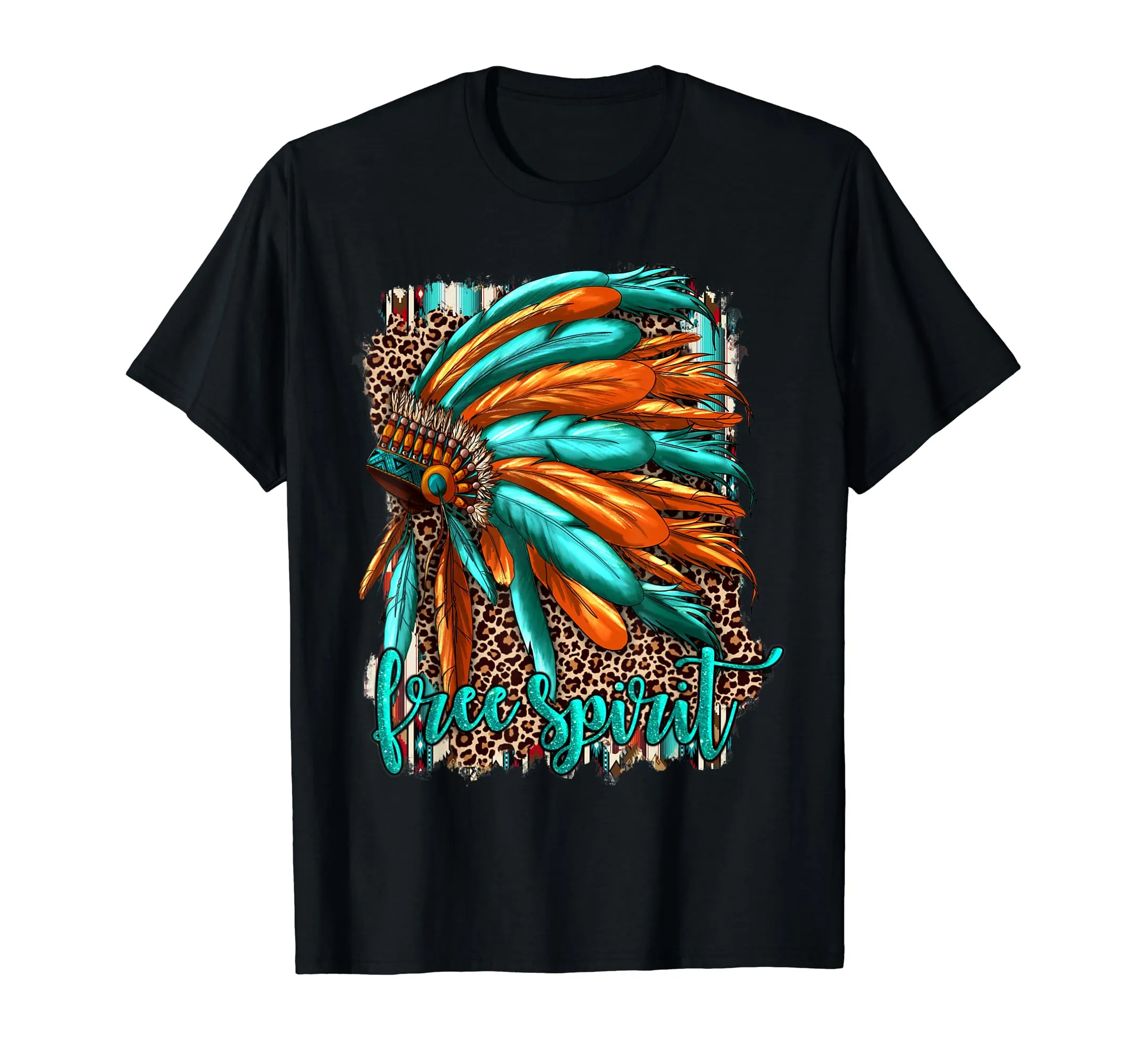 Native American Indian Headdress Costume T-Shirt - Free Spirit