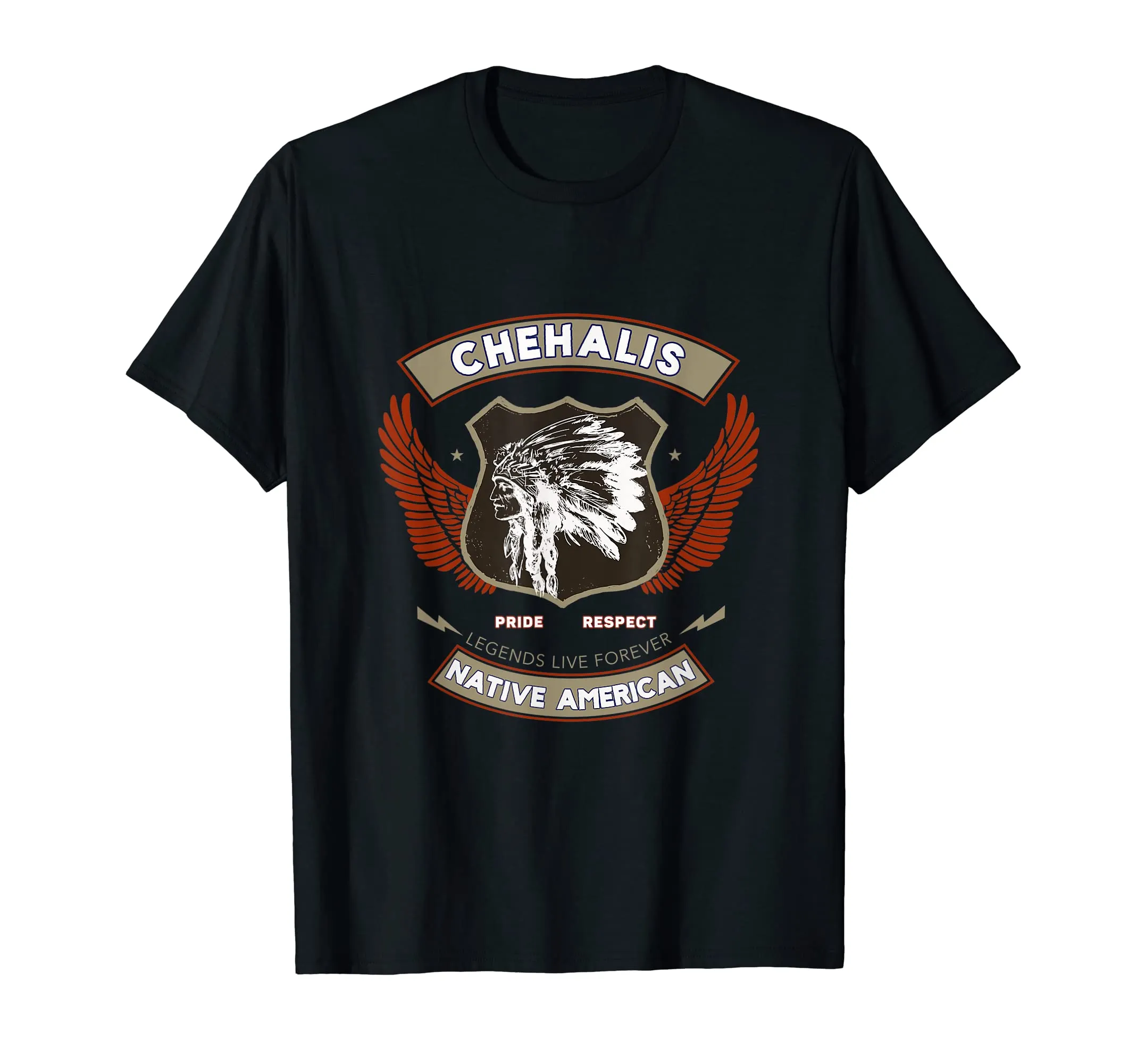 Native American Indian Pride Retro T-Shirt by Chehalis Tribe - Lightweight Classic Fit