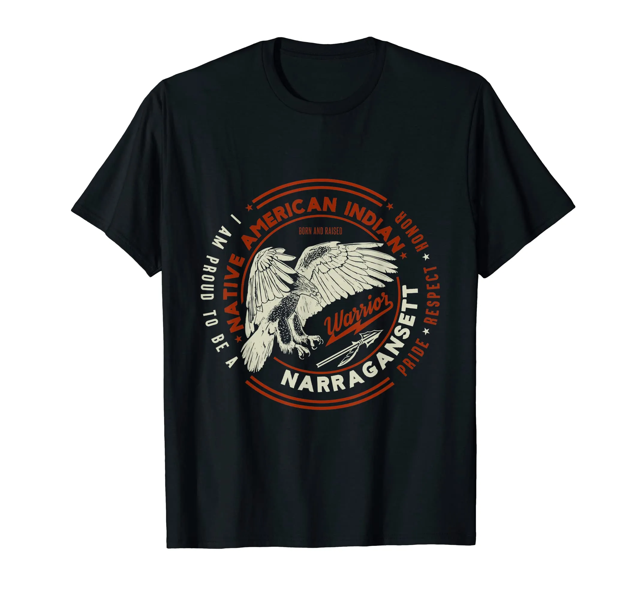 Native American Indian Proud Respect Hono T-Shirt - Narragansett Tribe, Lightweight Classic Fit