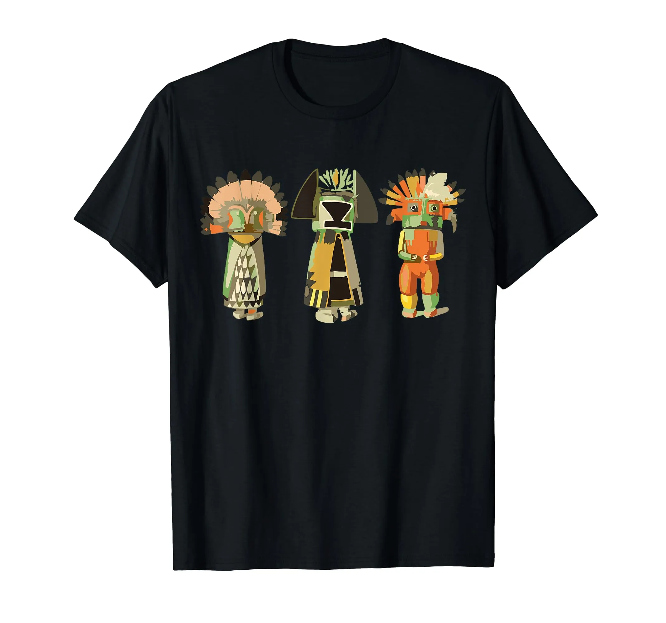 Native American Kachina Dolls T-Shirt - Lightweight Ethnic Design for Free Spirits