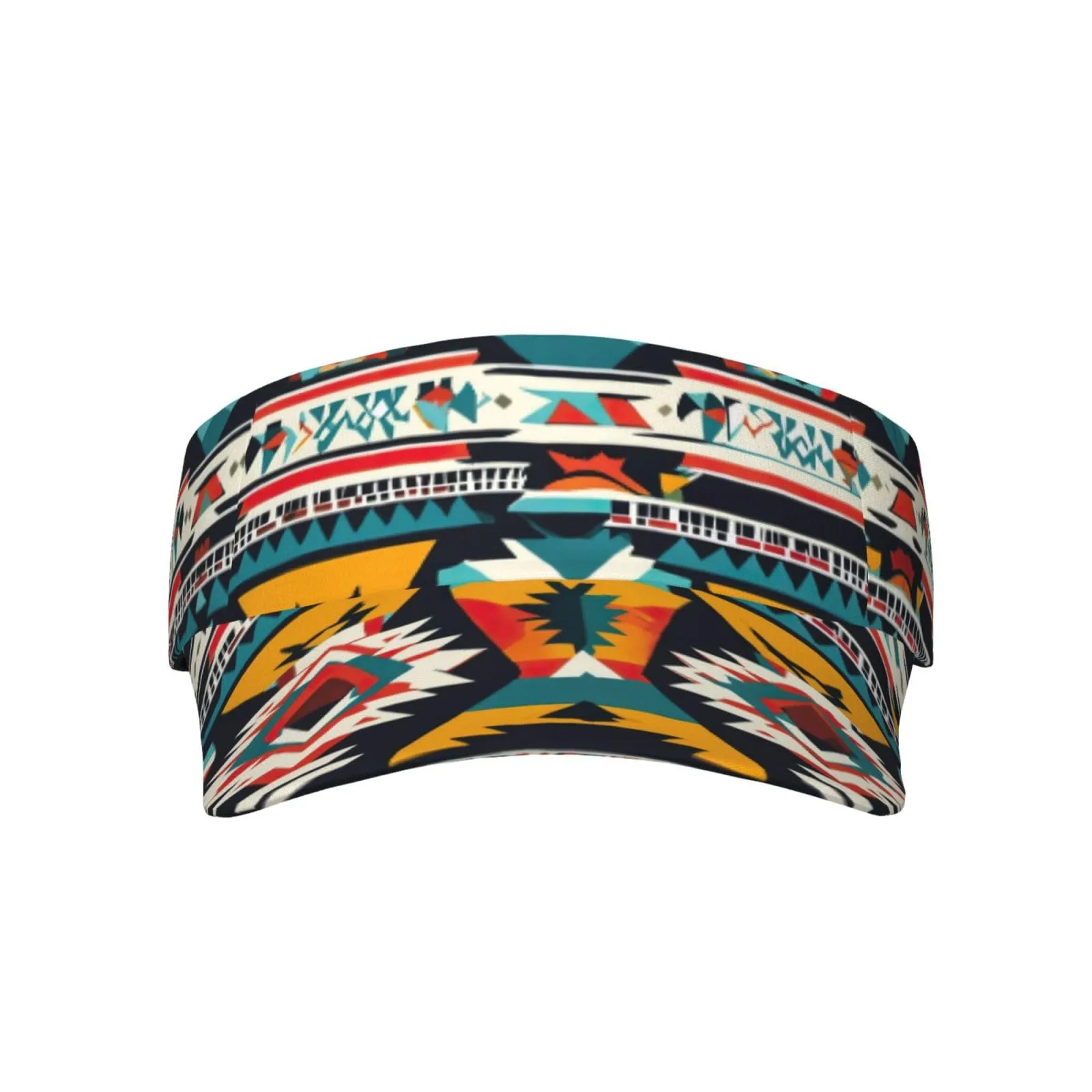 Native American Pattern Print Sunscreen Visor Cap - Adjustable, Unisex, Lightweight, Breathable