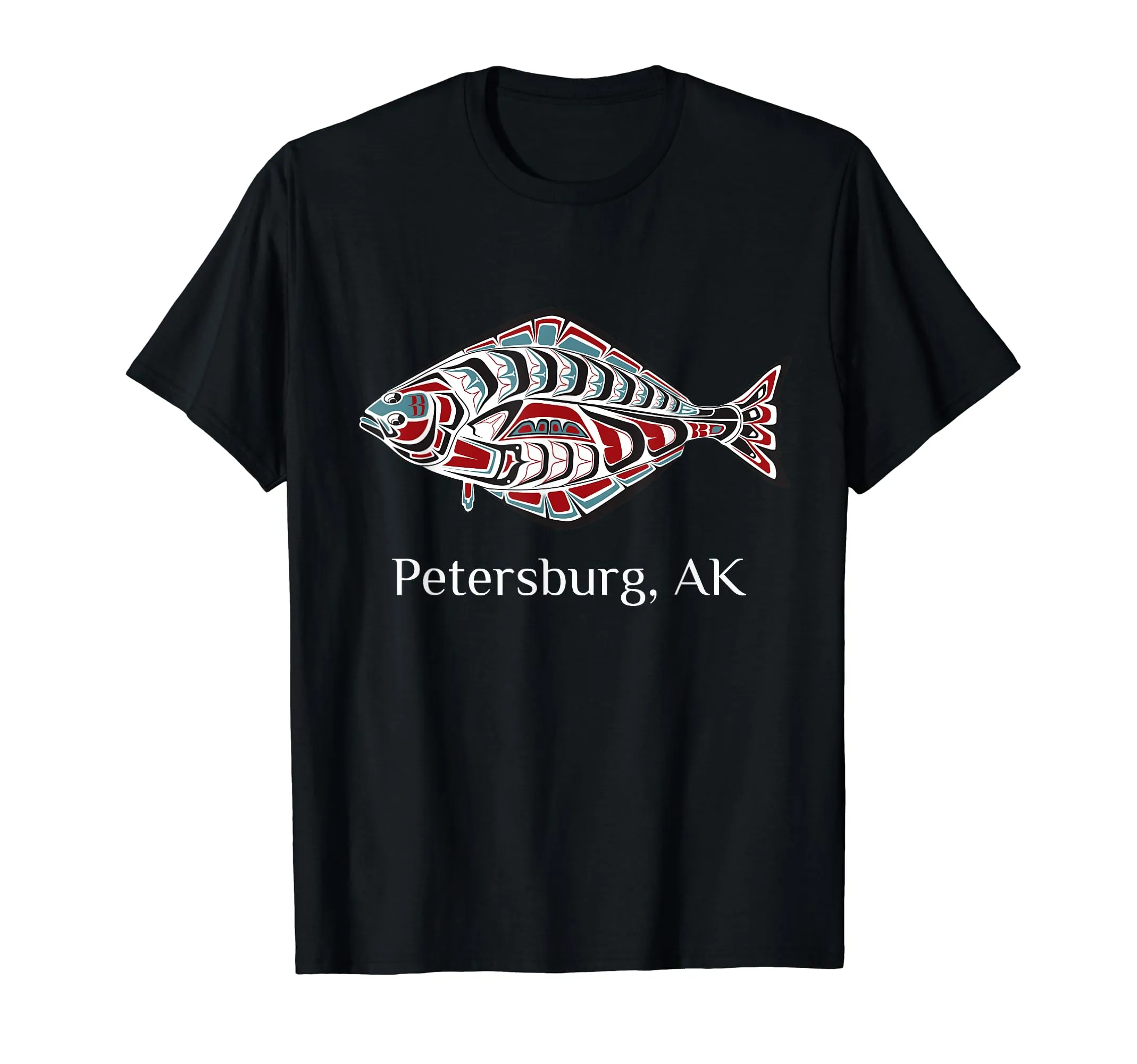 Native American Petersburg Alaska Halibut T-Shirt - Pacific Northwest Coast Tribal Design