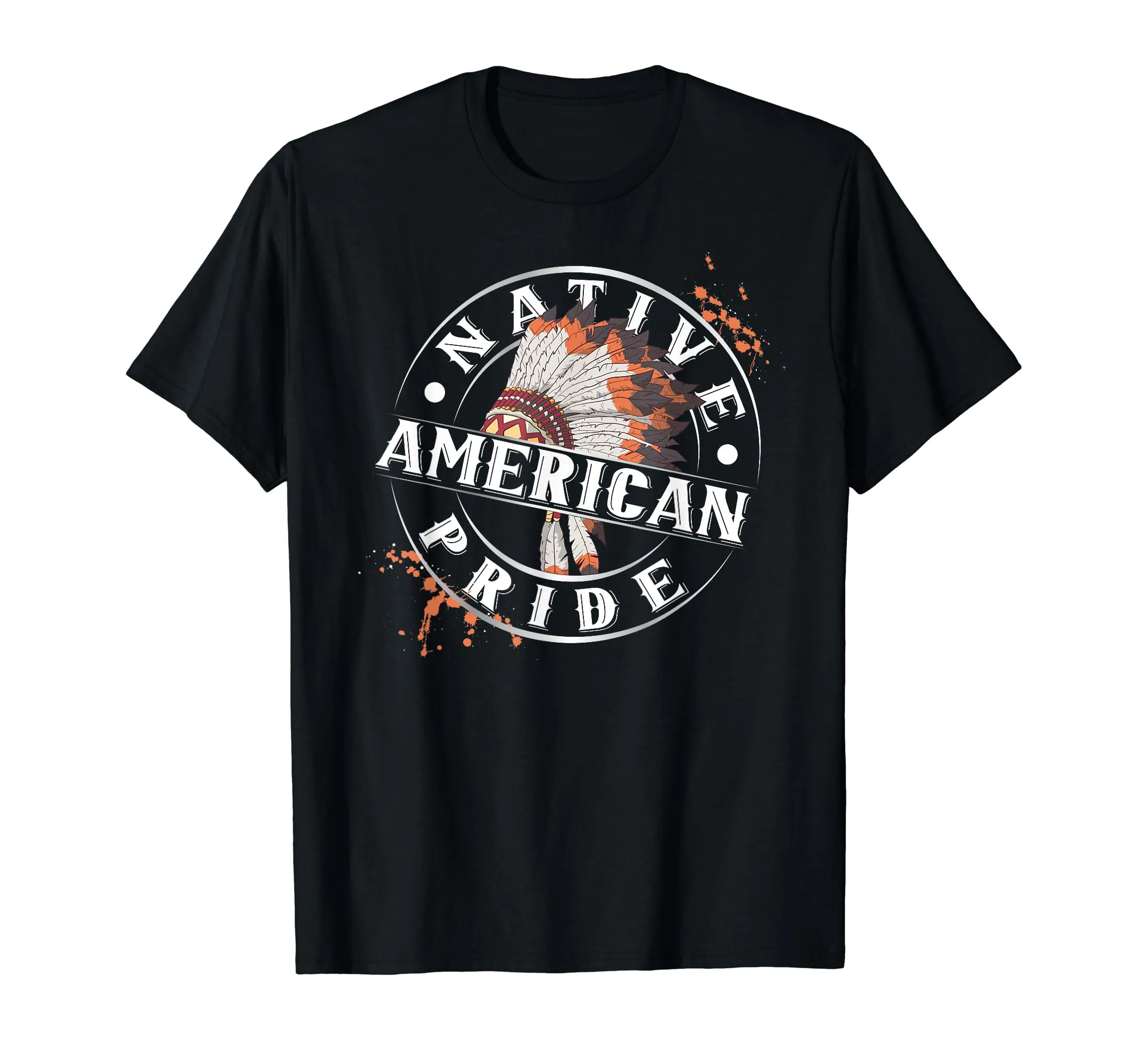 Native American Pride T-Shirt with Feather Headdress - Lightweight Classic Fit