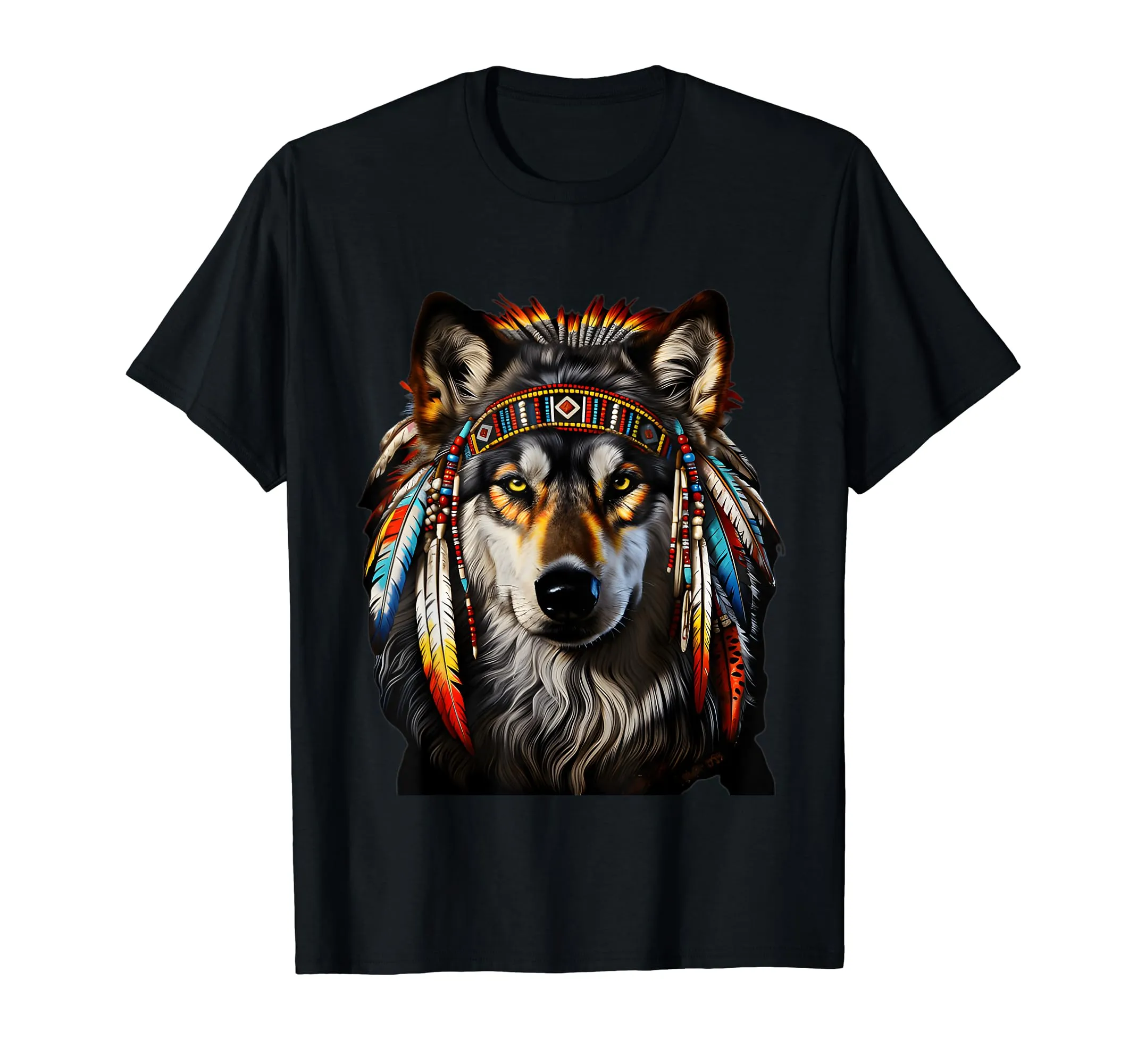 Native American Wolf T-Shirt - Lightweight Classic Fit, Wolf Symbolism, Indigenous Culture