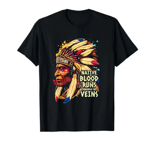 Native Blood Indian Pride Shirt - Celebrate Indigenous Culture, Lightweight Classic Fit T-Shirt