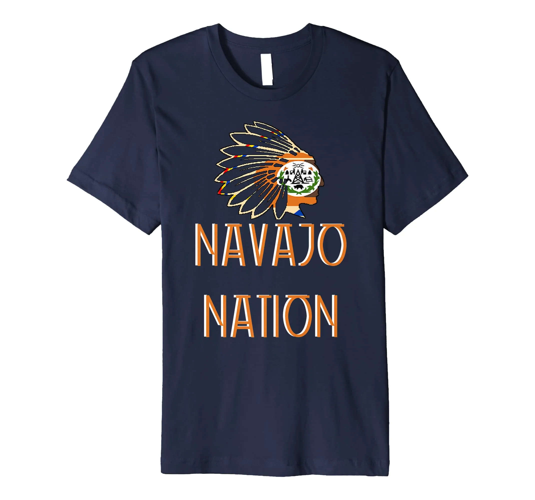 Navajo Nation Flag T-Shirt - Indigenous Native American Headdress - Premium Quality Fabric